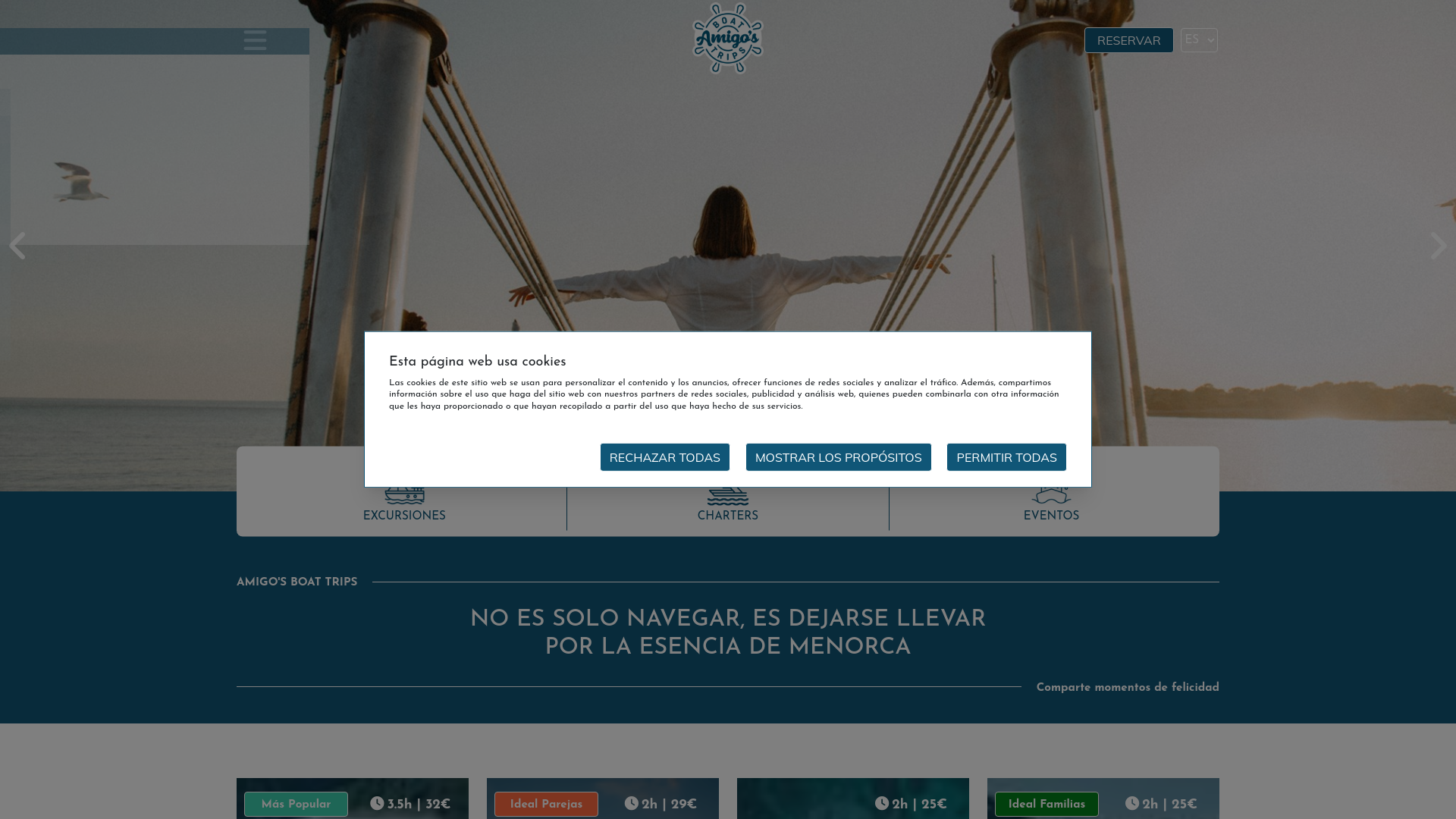 website screenshot of https://holidaylinesmenorca.es/