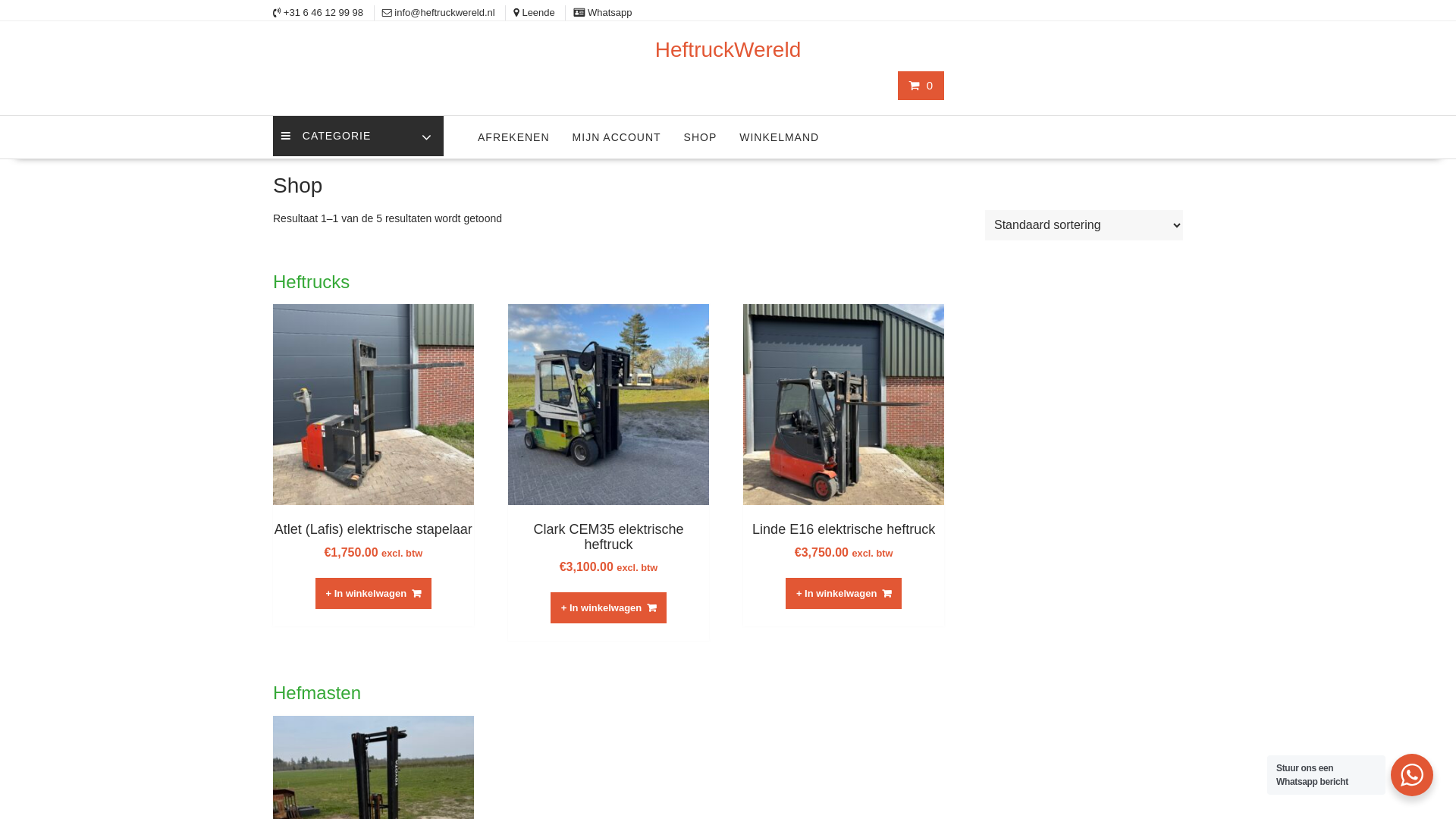 website screenshot of https://heftruckwereld.nl