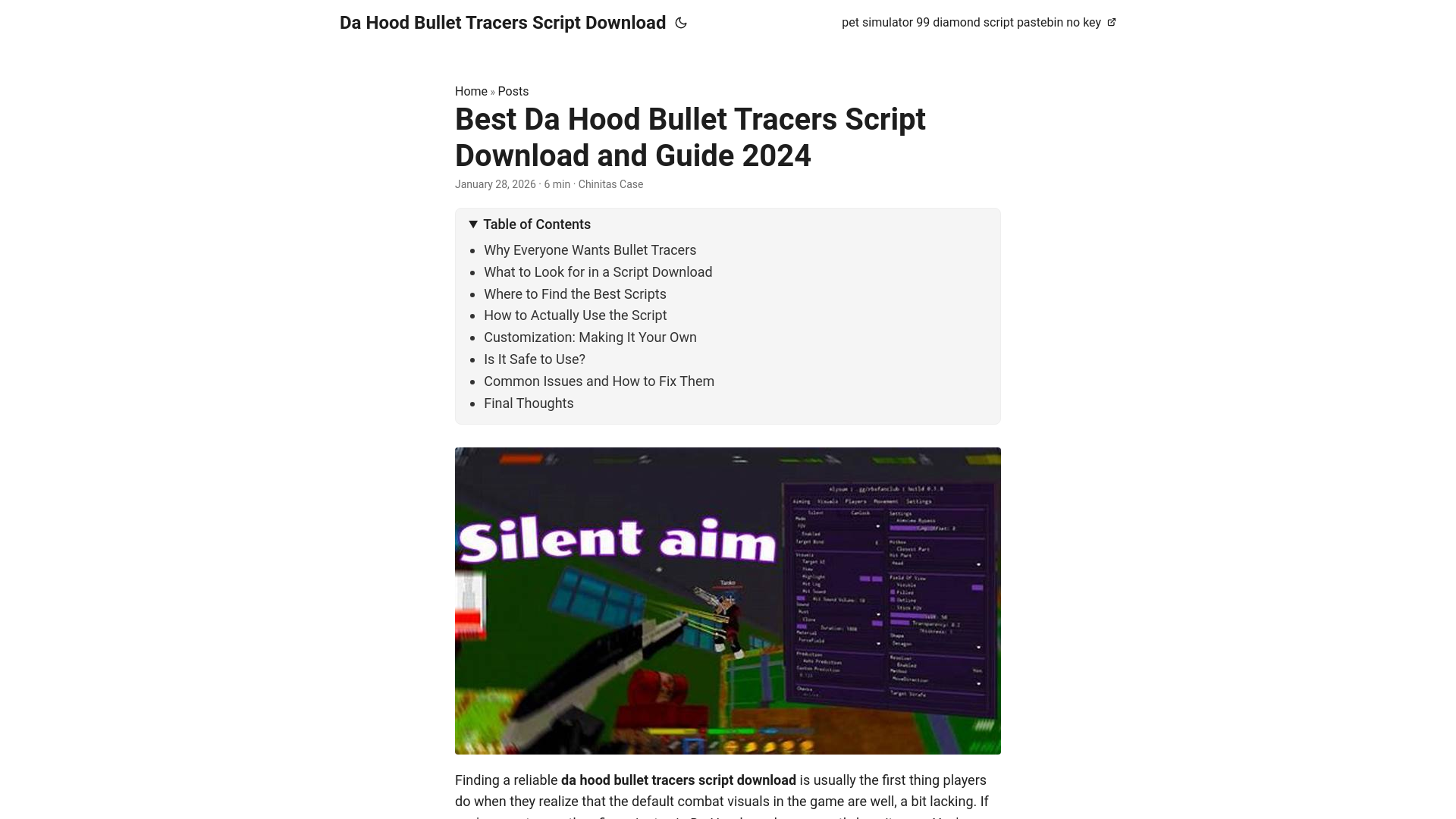 website screenshot of https://dahoodbullettracersscriptdownload.pages.dev/