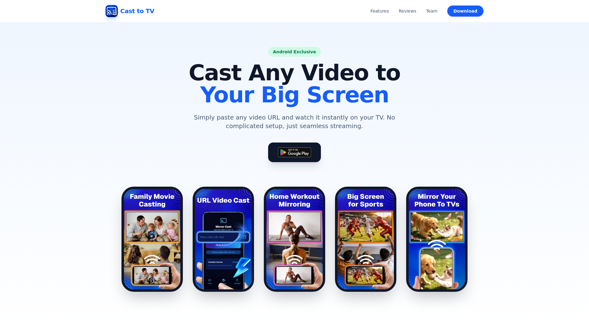 website screenshot of https://mirrorcasttv.top