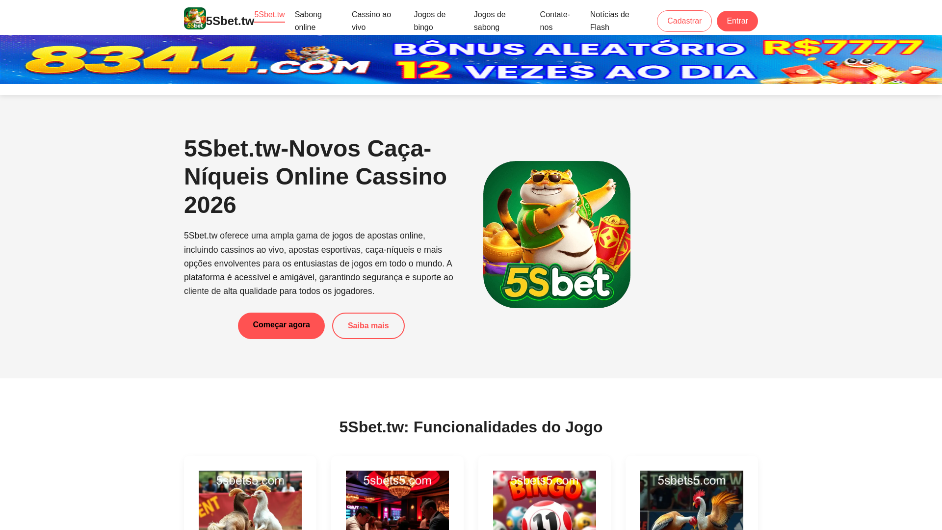 website screenshot of https://5sbets5.com/
