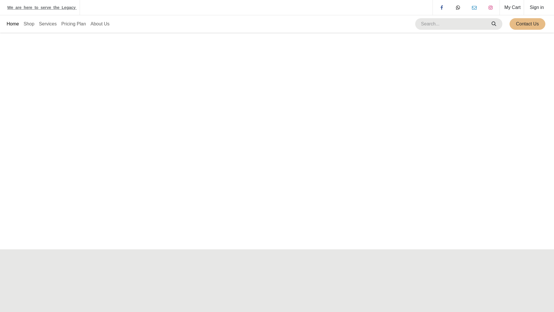website screenshot of https://legacyfits1.in/