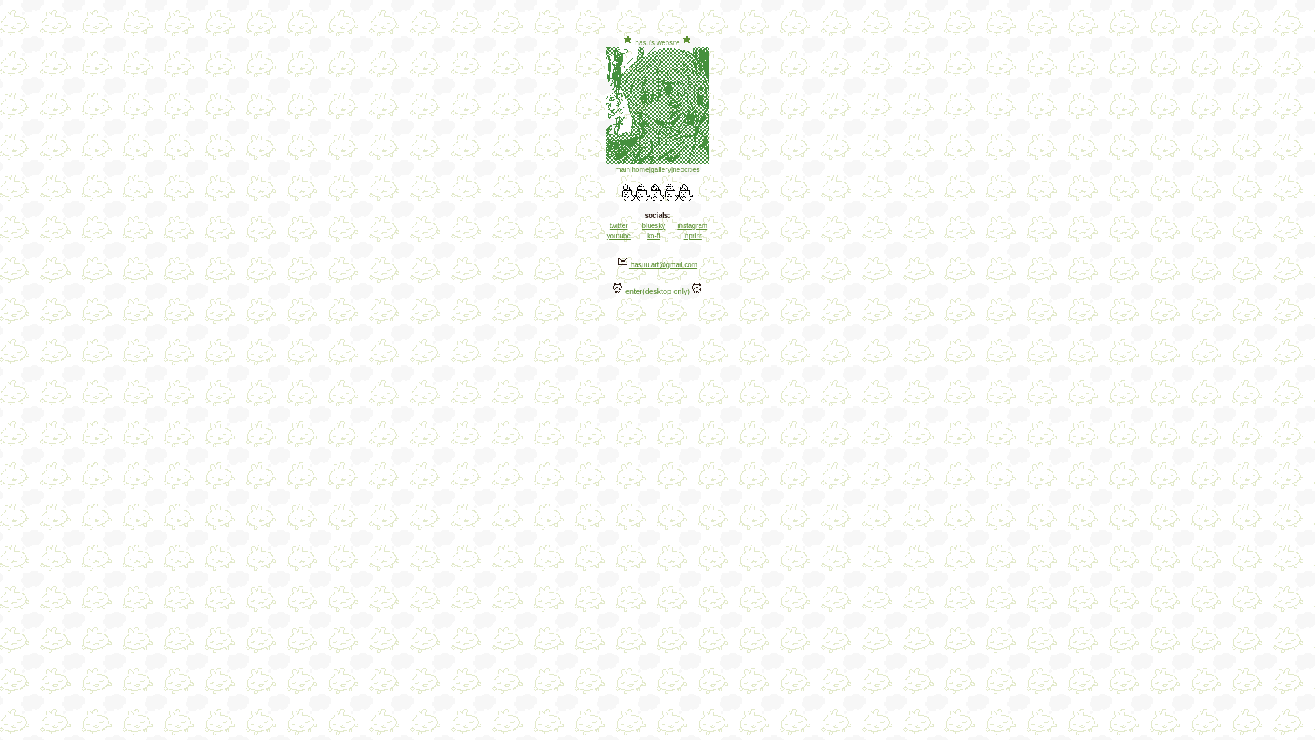 website screenshot of https://hasu.moe/