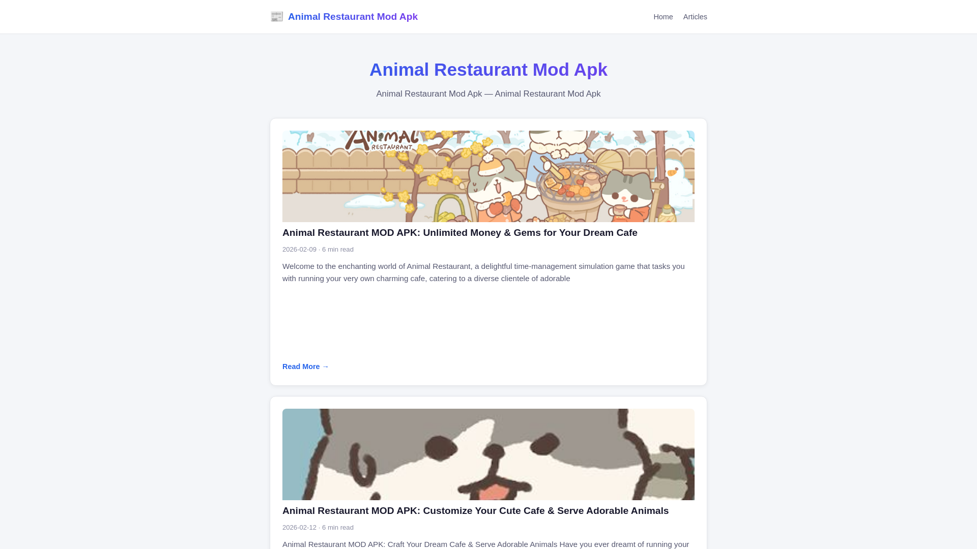 website screenshot of https://animal-restaurant-mod-apk.pages.dev/