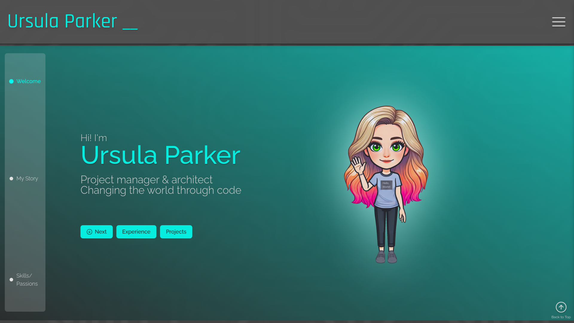 website screenshot of https://ursulaparker.dev/