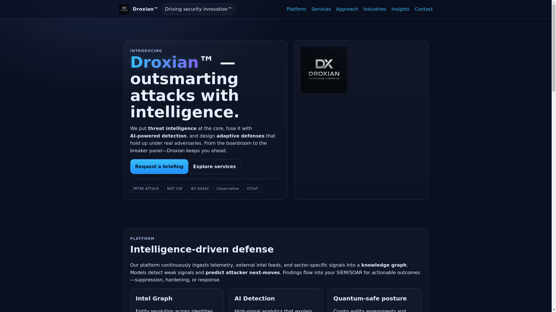 website screenshot of https://droxian.co.uk/