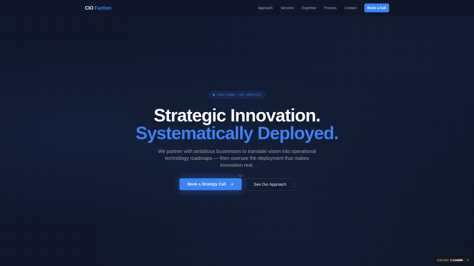 website screenshot of https://ciofaction.com/