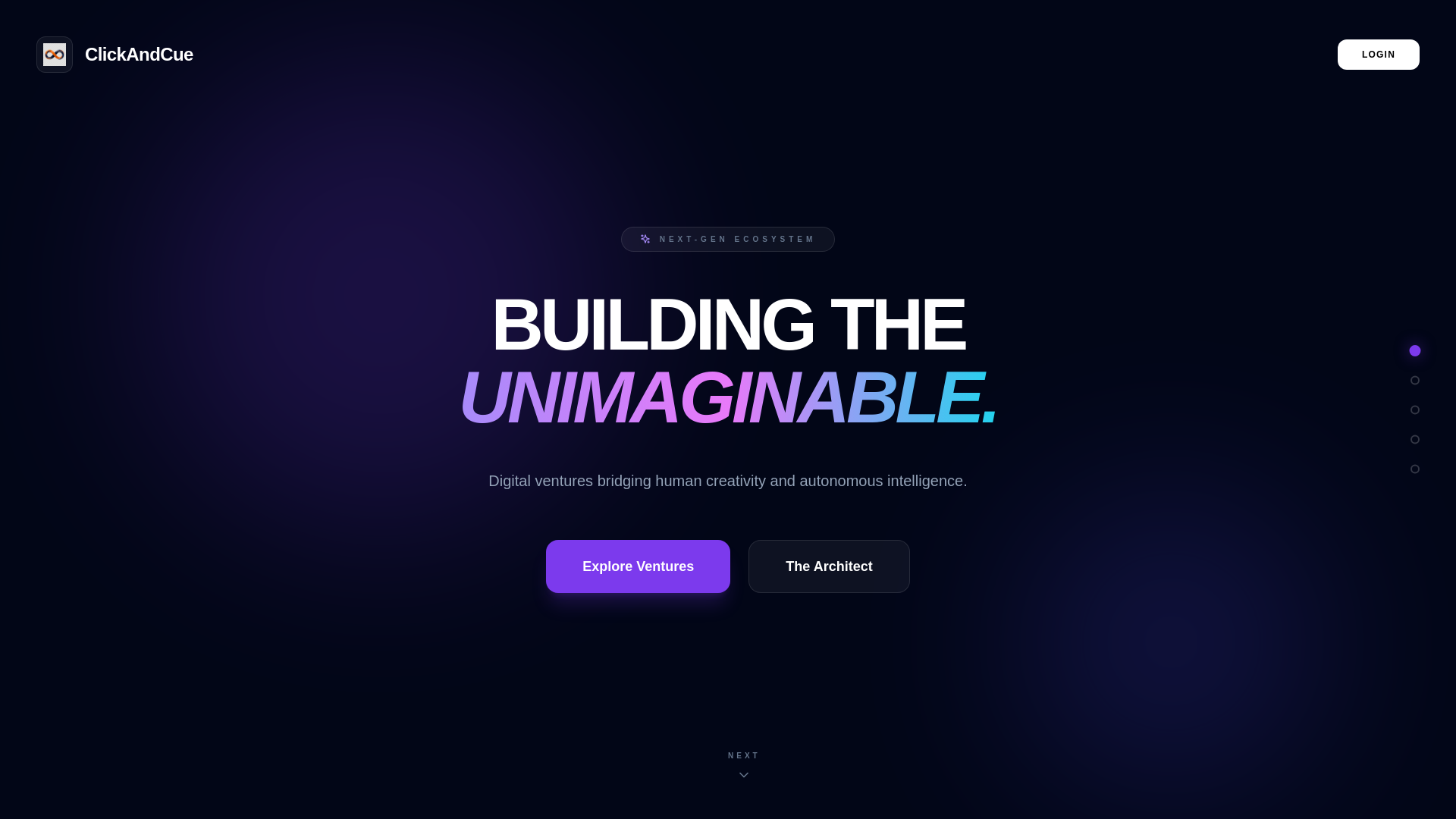 website screenshot of https://clickandcue.in/