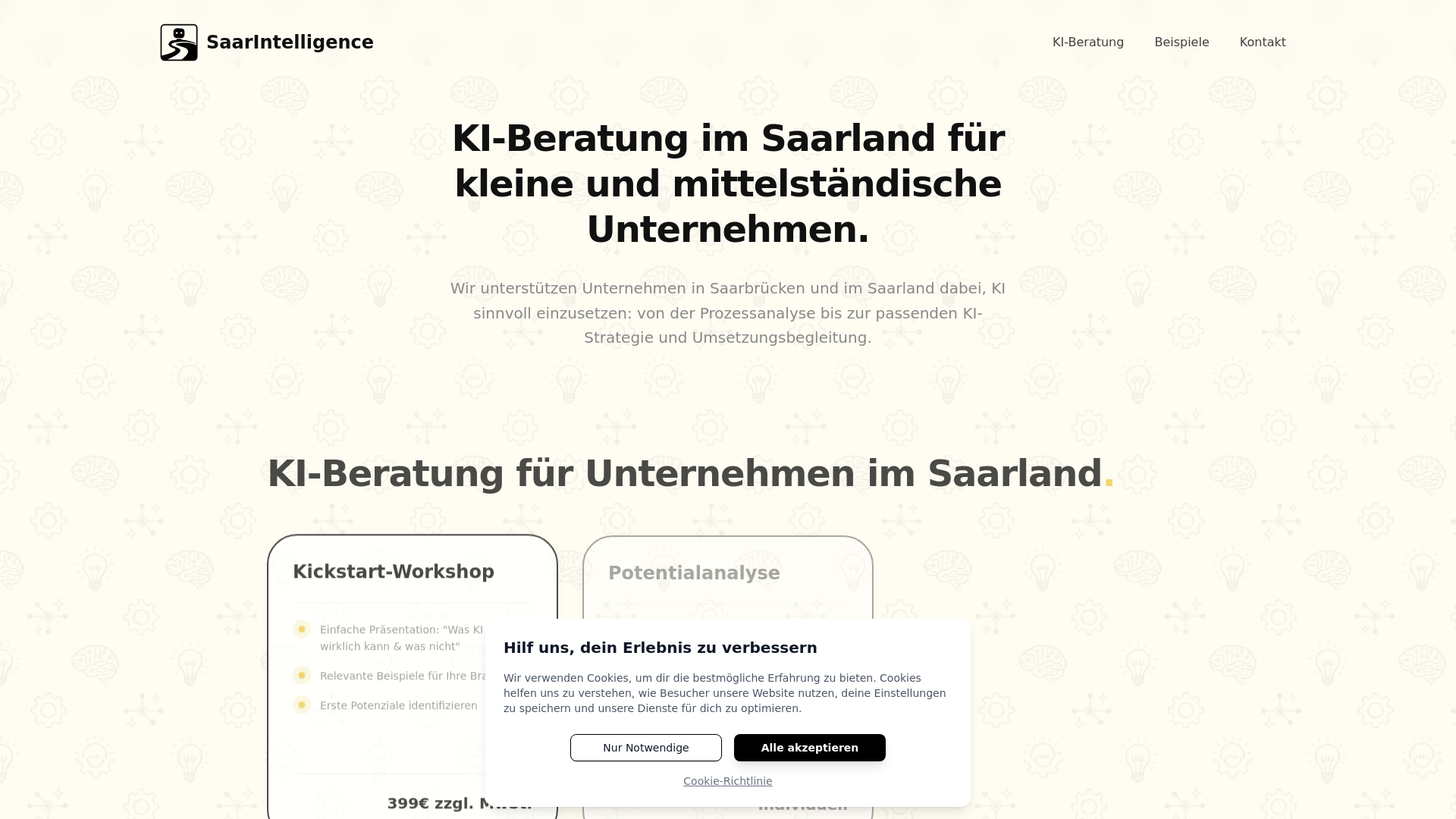 website screenshot of https://saarintelligence.com/