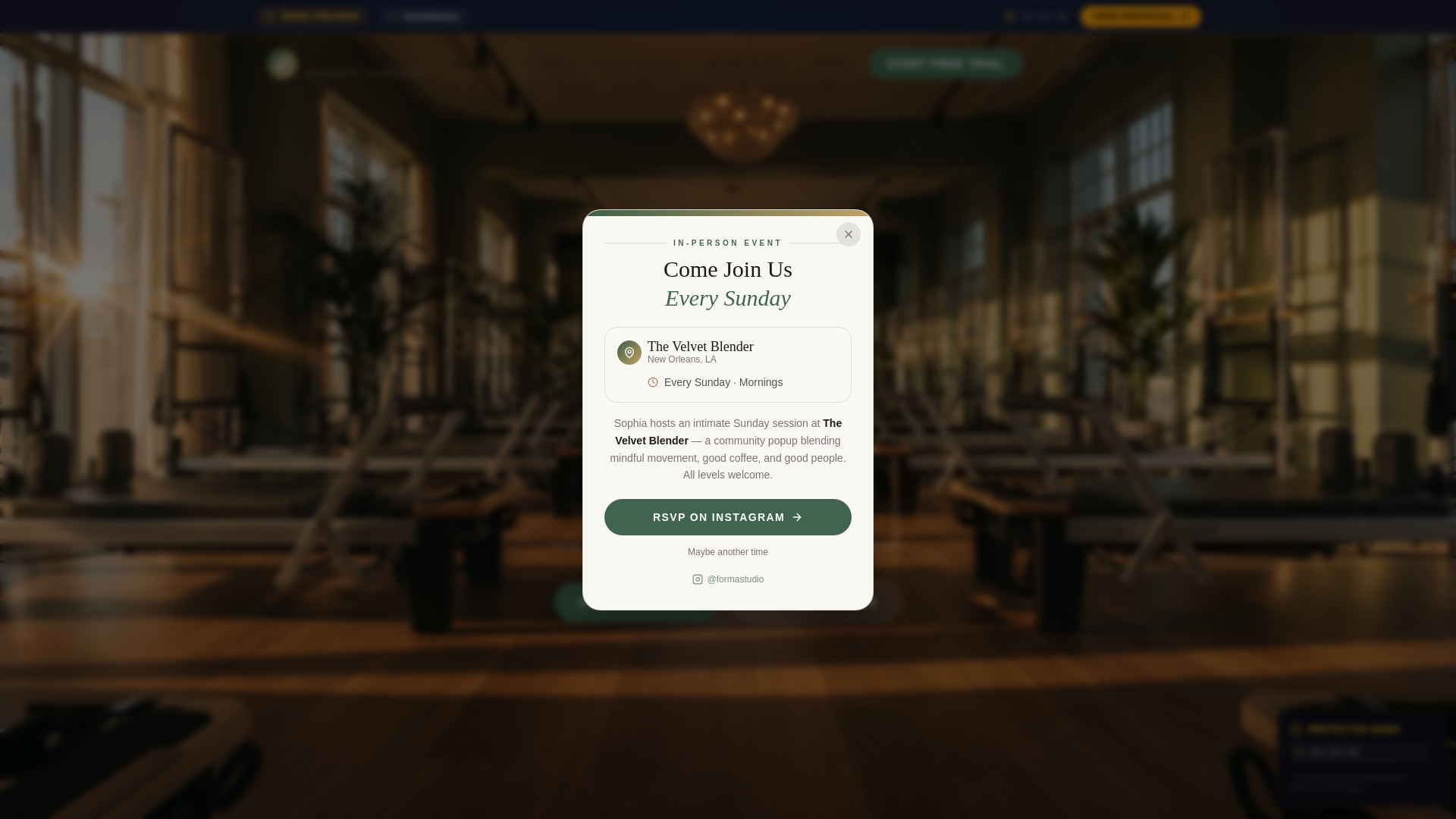 website screenshot of https://pilatesstudio-demo.com/