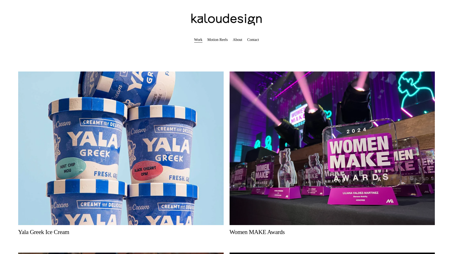 website screenshot of https://kaloudesign.net
