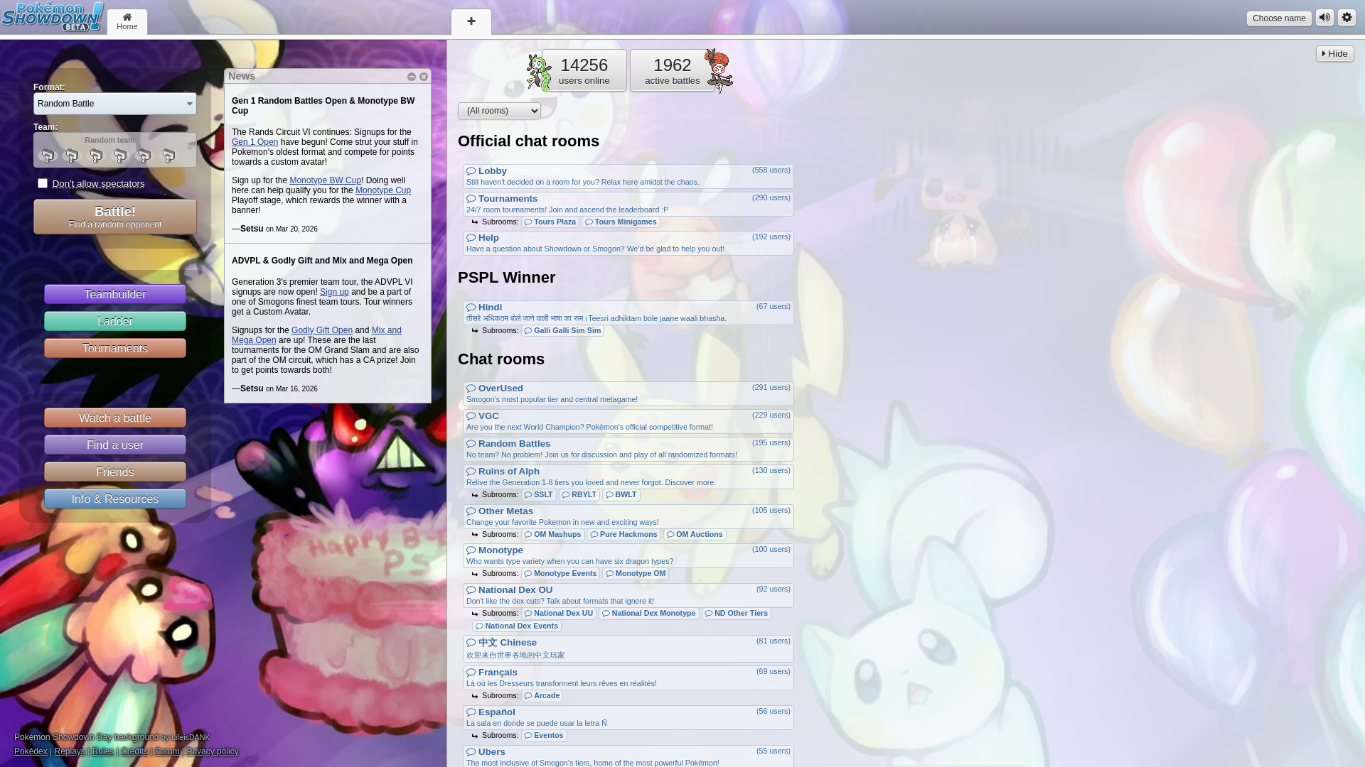 website screenshot of https://play.pokemonshowdown.com