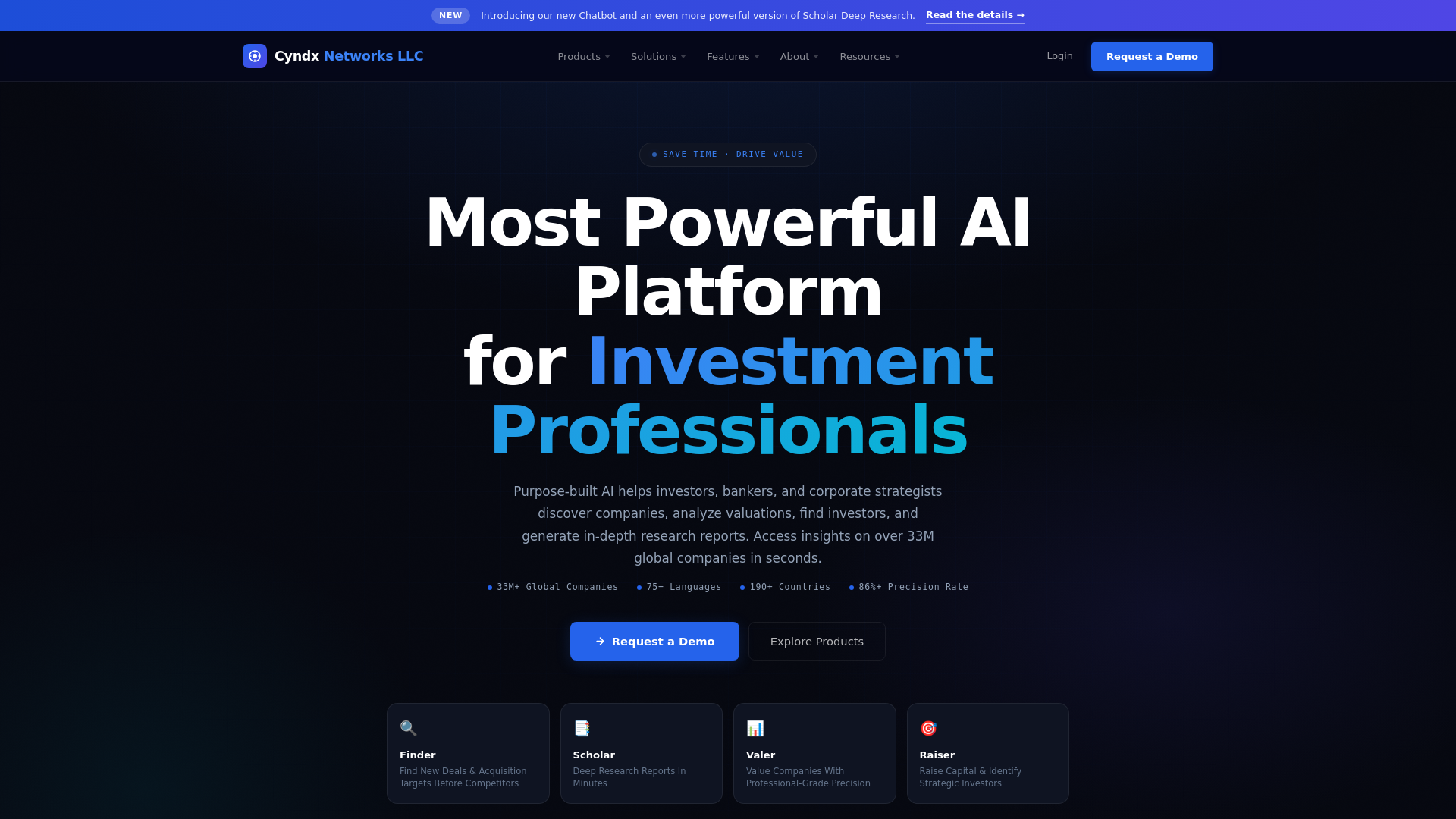 website screenshot of https://cyndxnetworksllc.com/