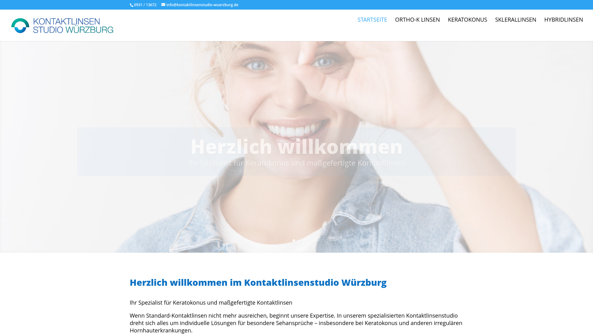 website screenshot of https://kontaktlinsenstudio-wuerzburg.de