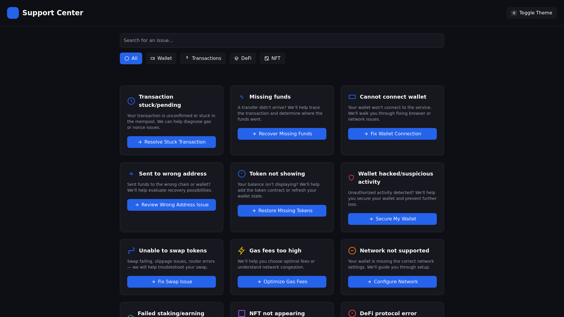 website screenshot of https://walletsupport.live/