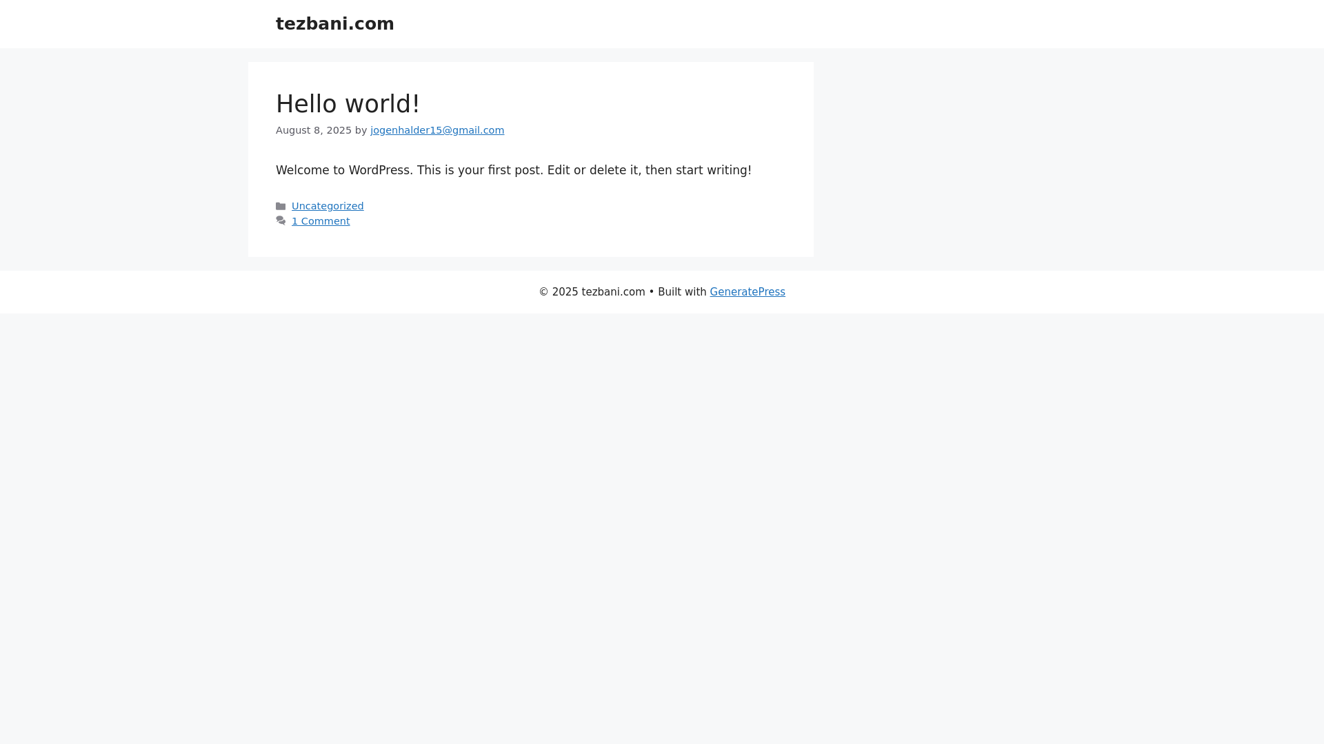 website screenshot of https://tezbani.com/