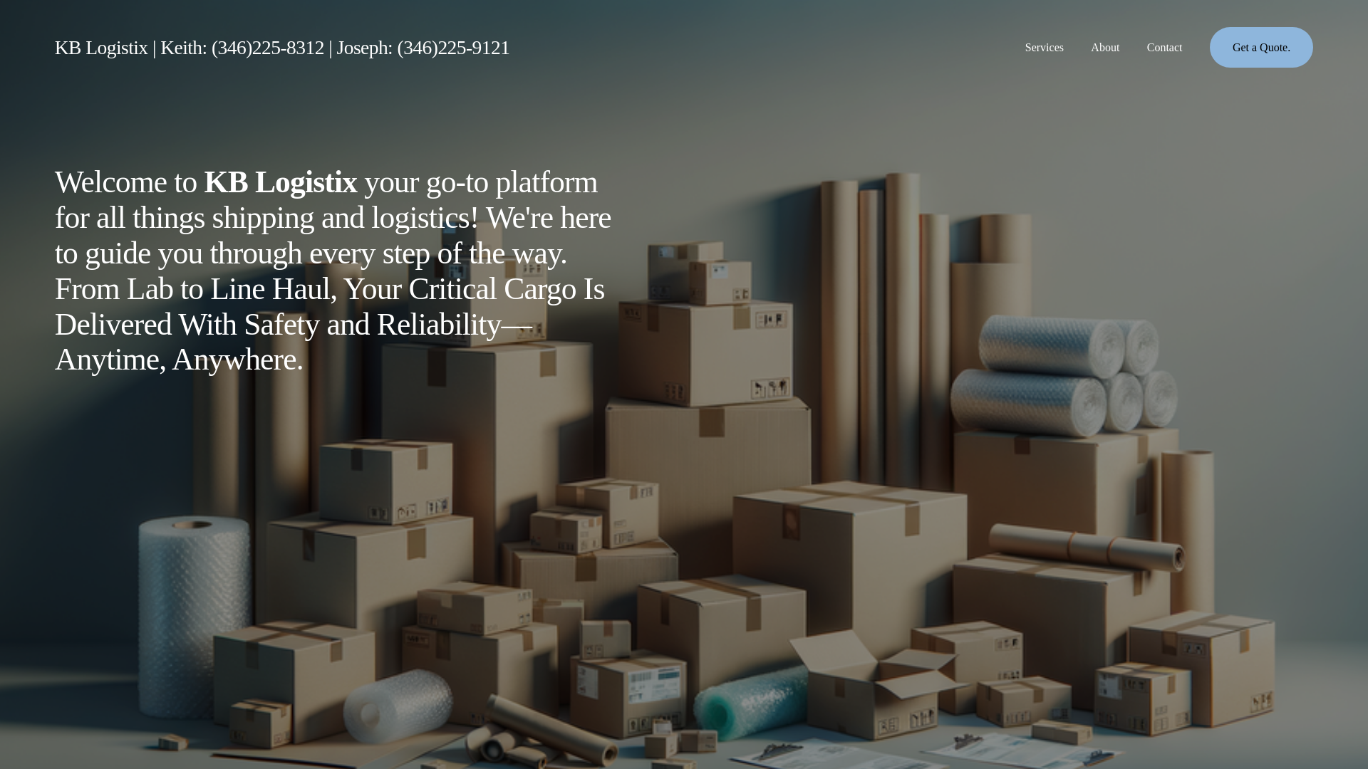 website screenshot of https://kblogistixtexas.com/