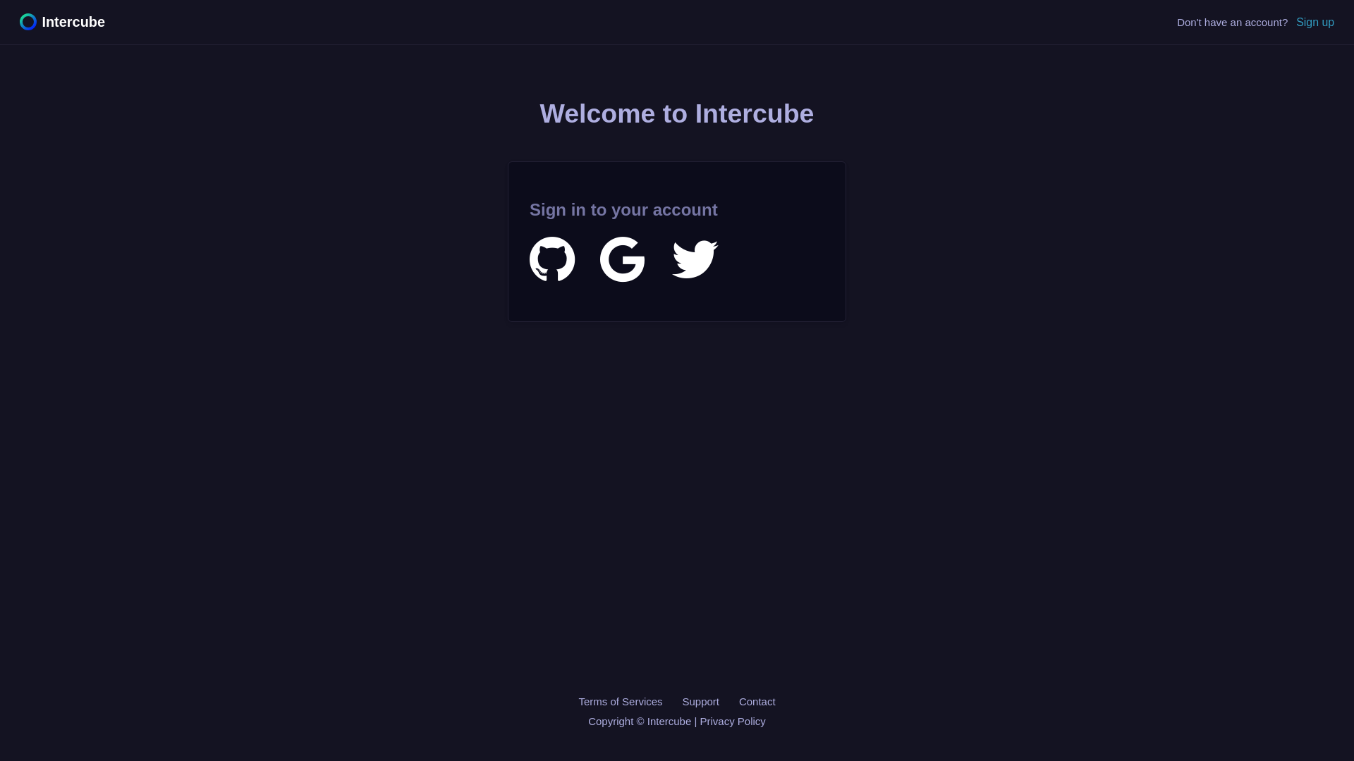 website screenshot of https://intercube-customer-portal.pages.dev/