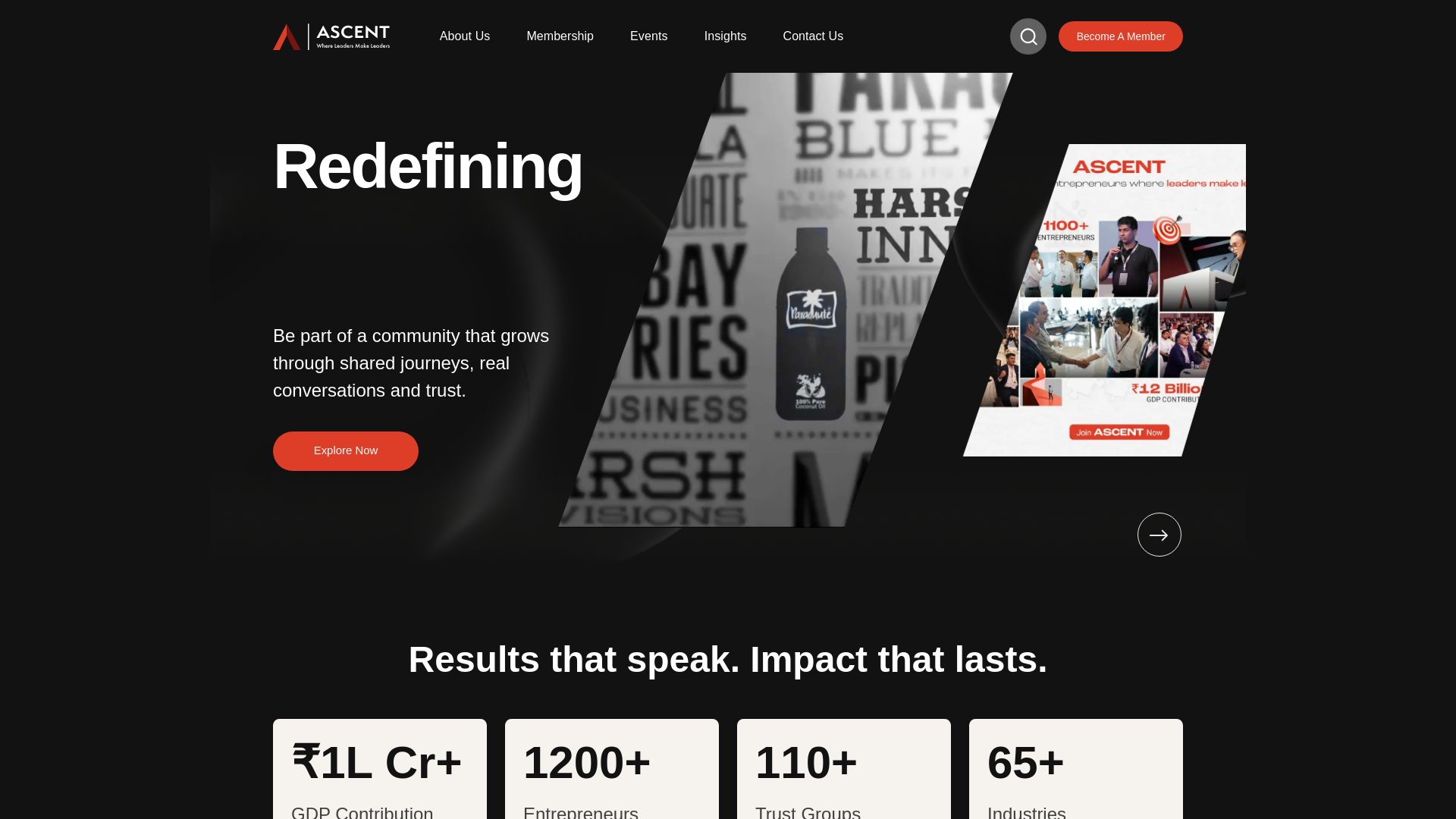 website screenshot of https://ascentfoundation.co.in/