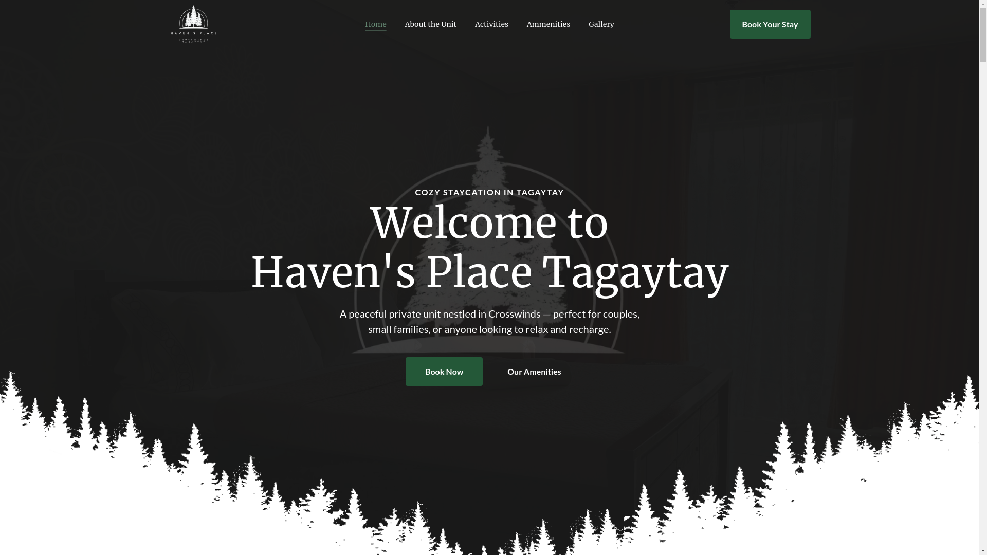 website screenshot of https://havensplacetagaytay.com/