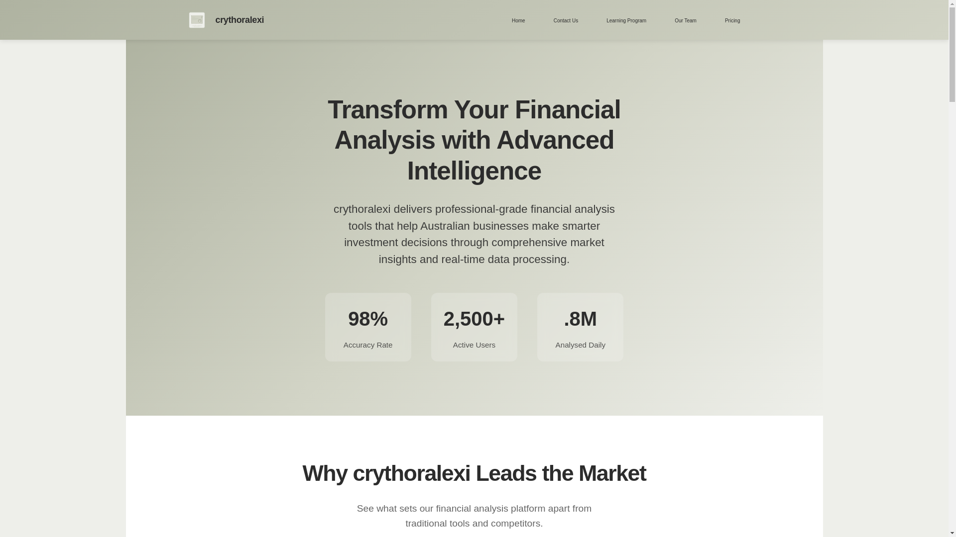 website screenshot of https://crythoralexi.com/