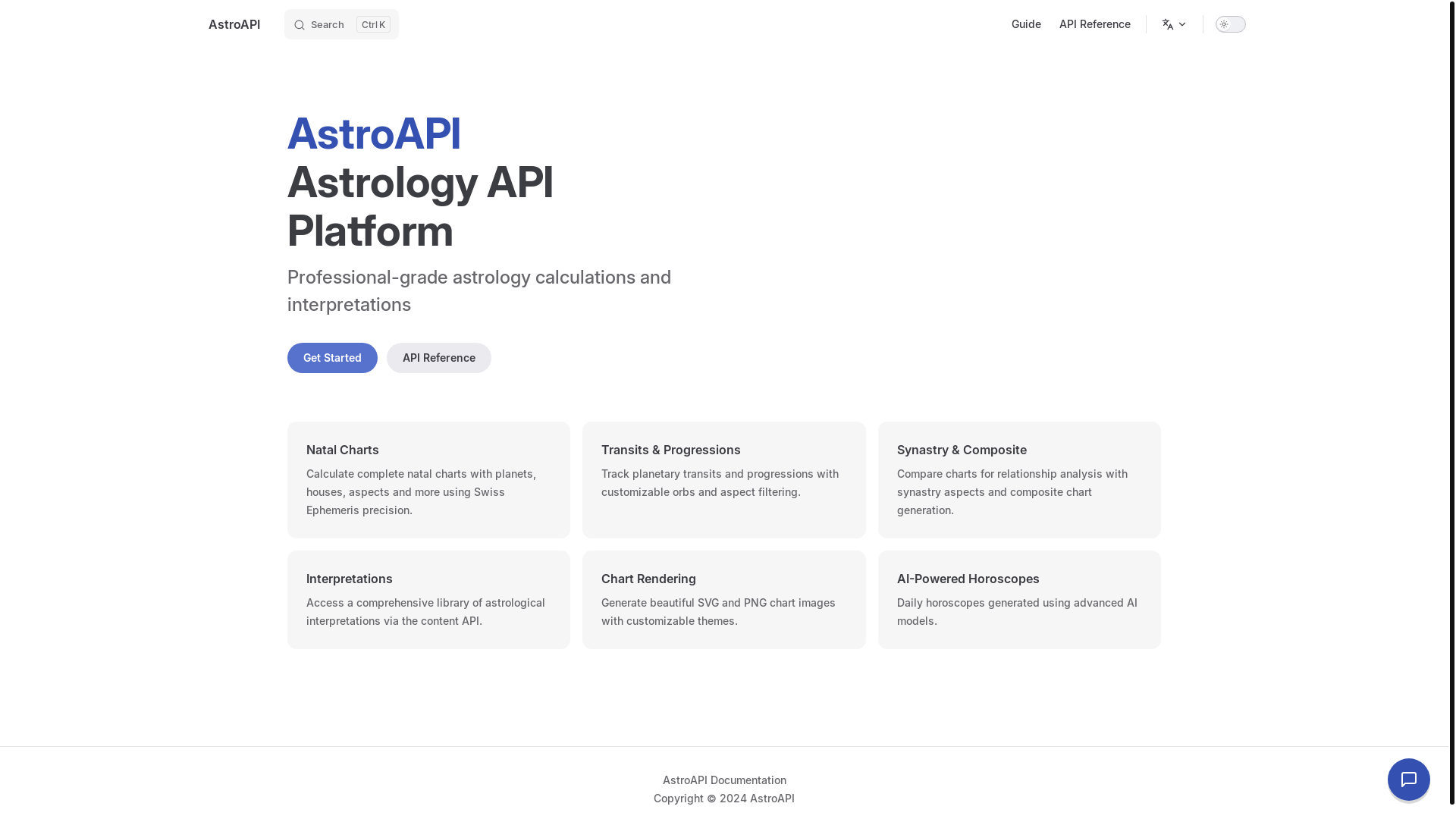 website screenshot of https://astroapi-docs-346.pages.dev/