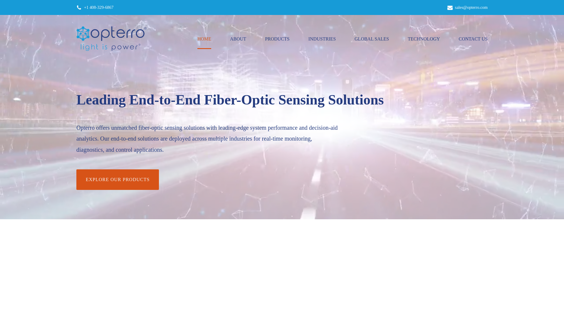 website screenshot of https://opterro.com