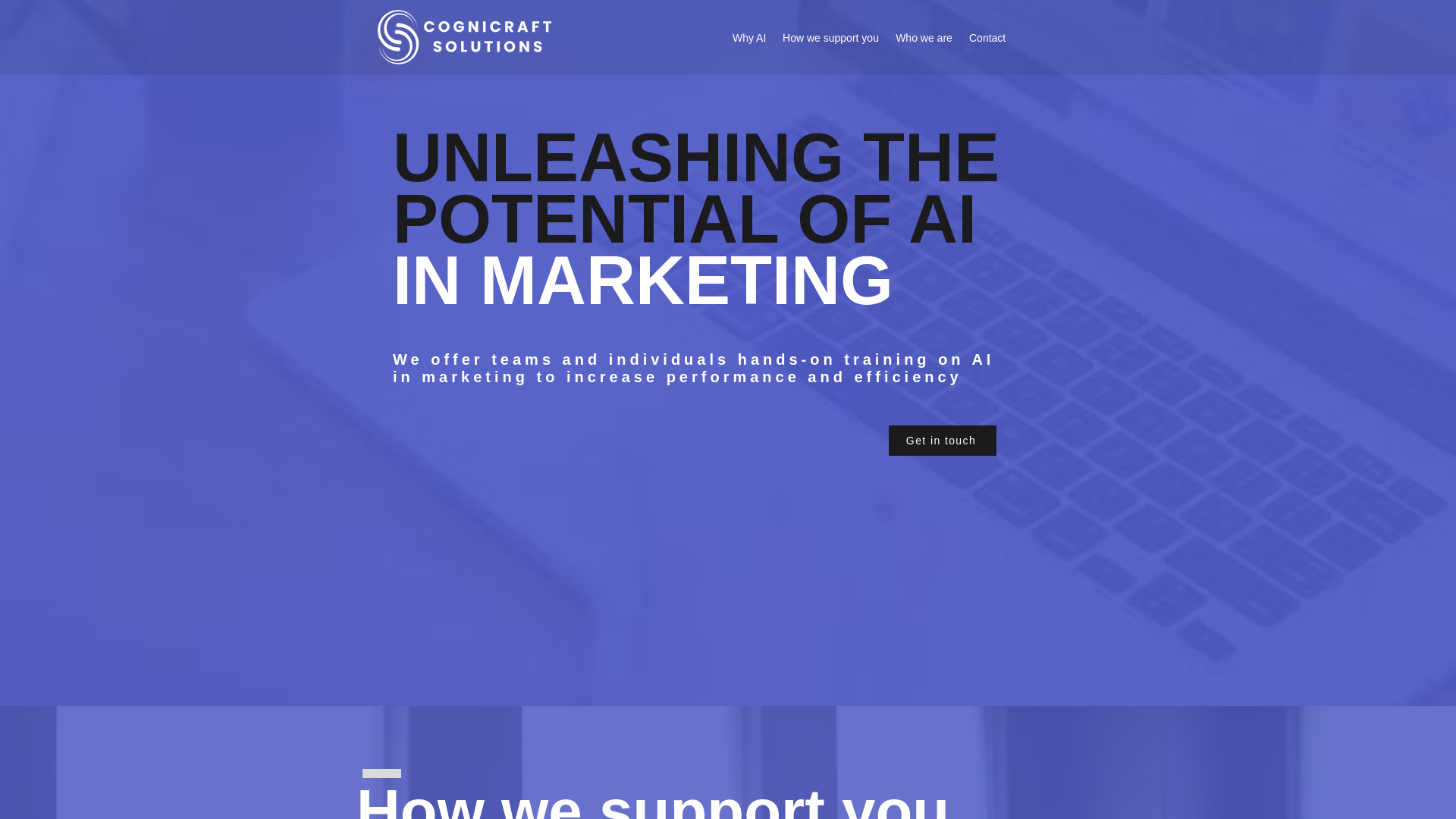 website screenshot of https://cognicraftsolutions.net/