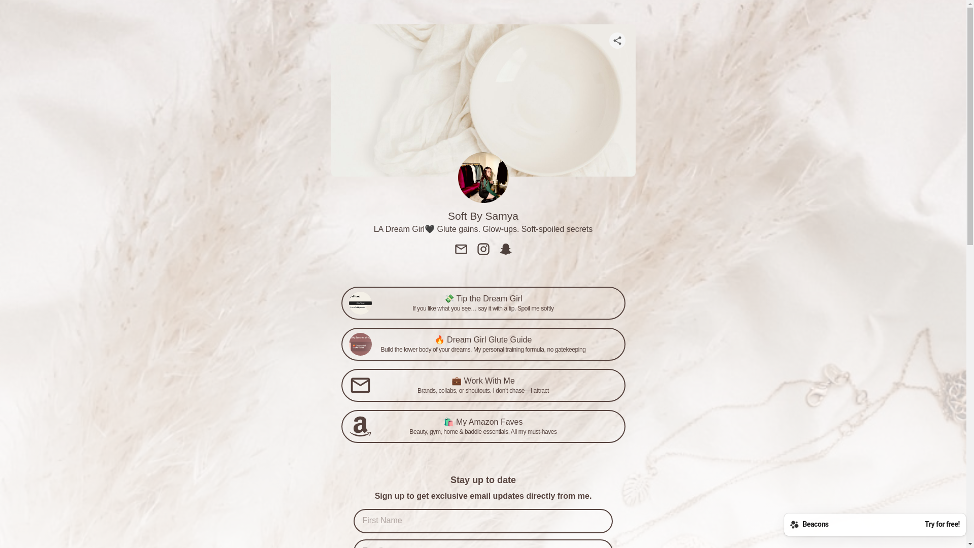 website screenshot of https://softbysamya.com/
