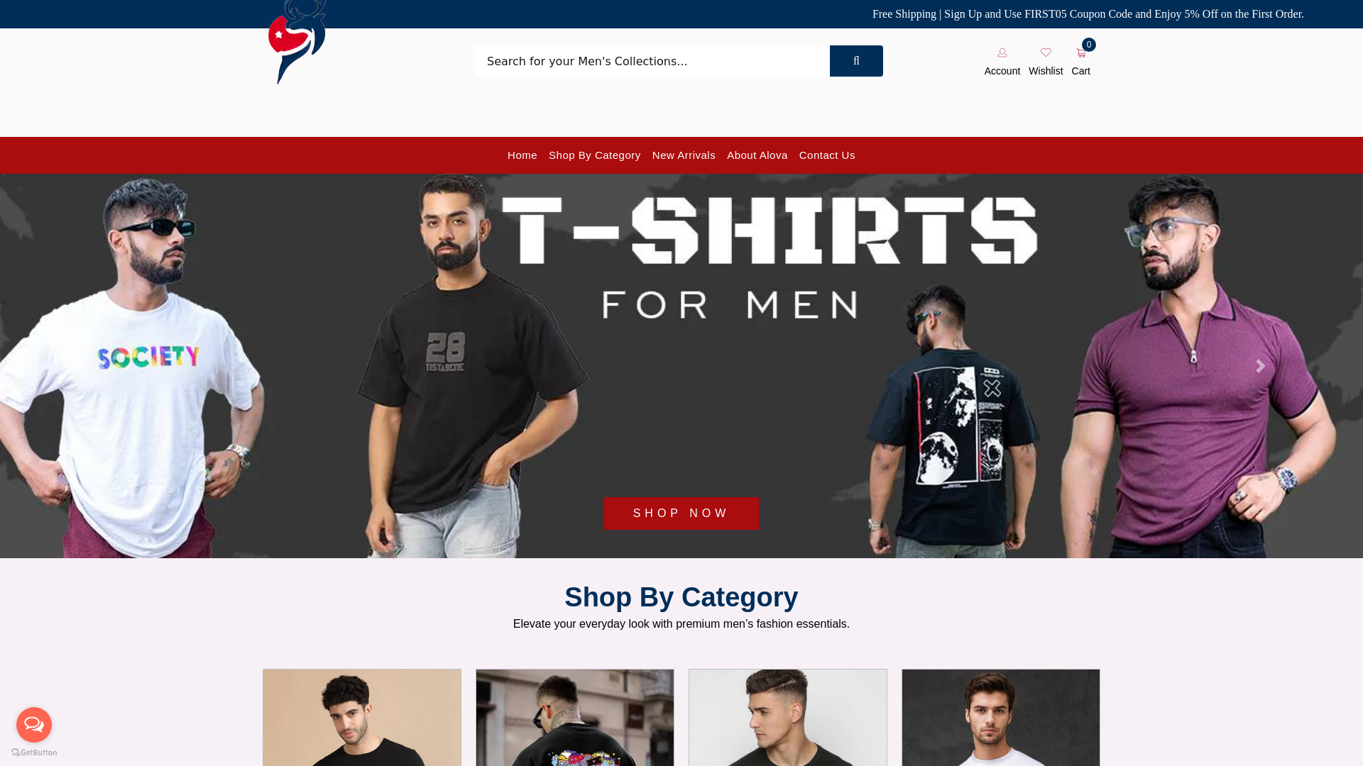 website screenshot of https://alovafashion.in/