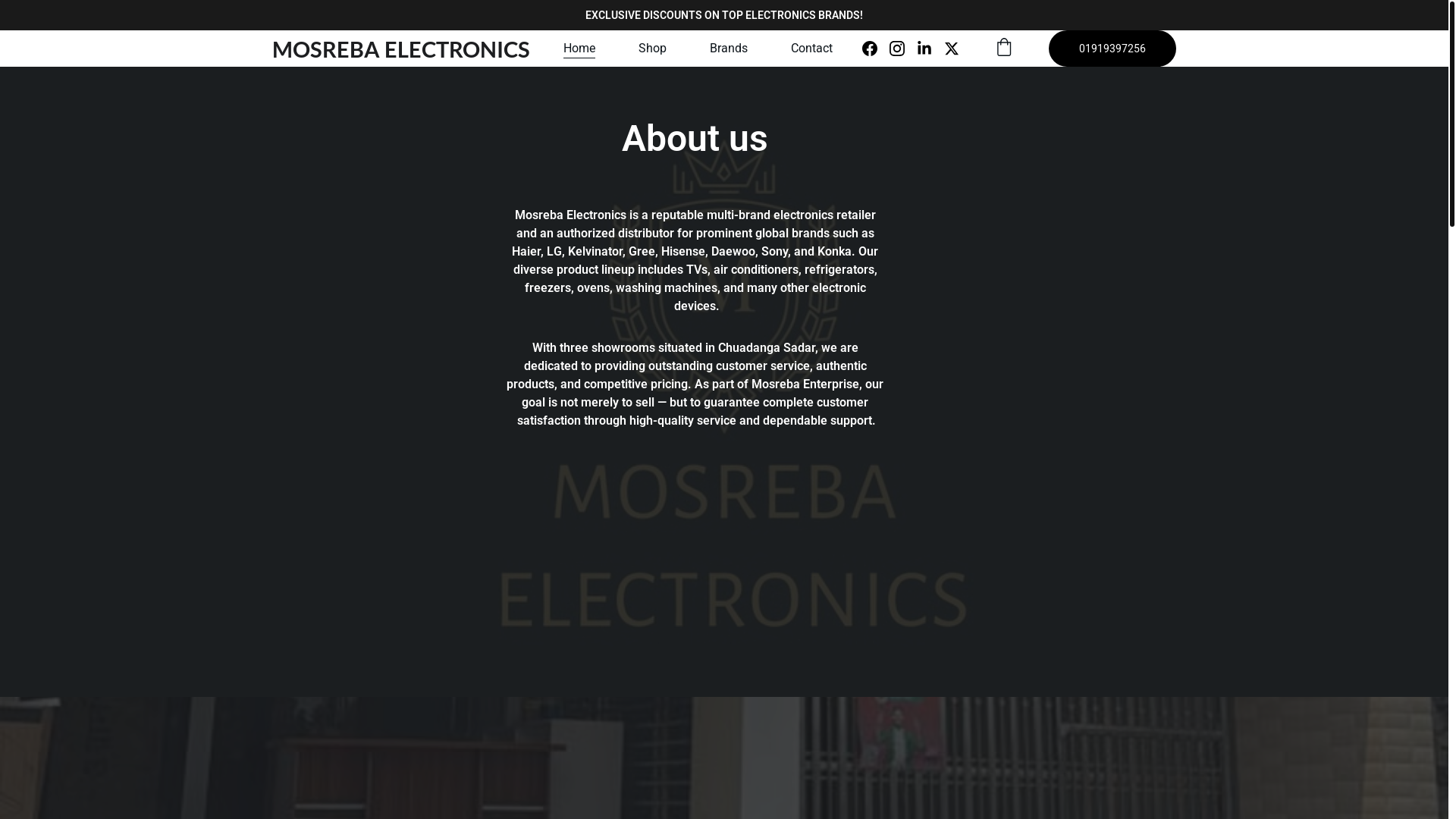 website screenshot of https://mosrebaelectronics.com/