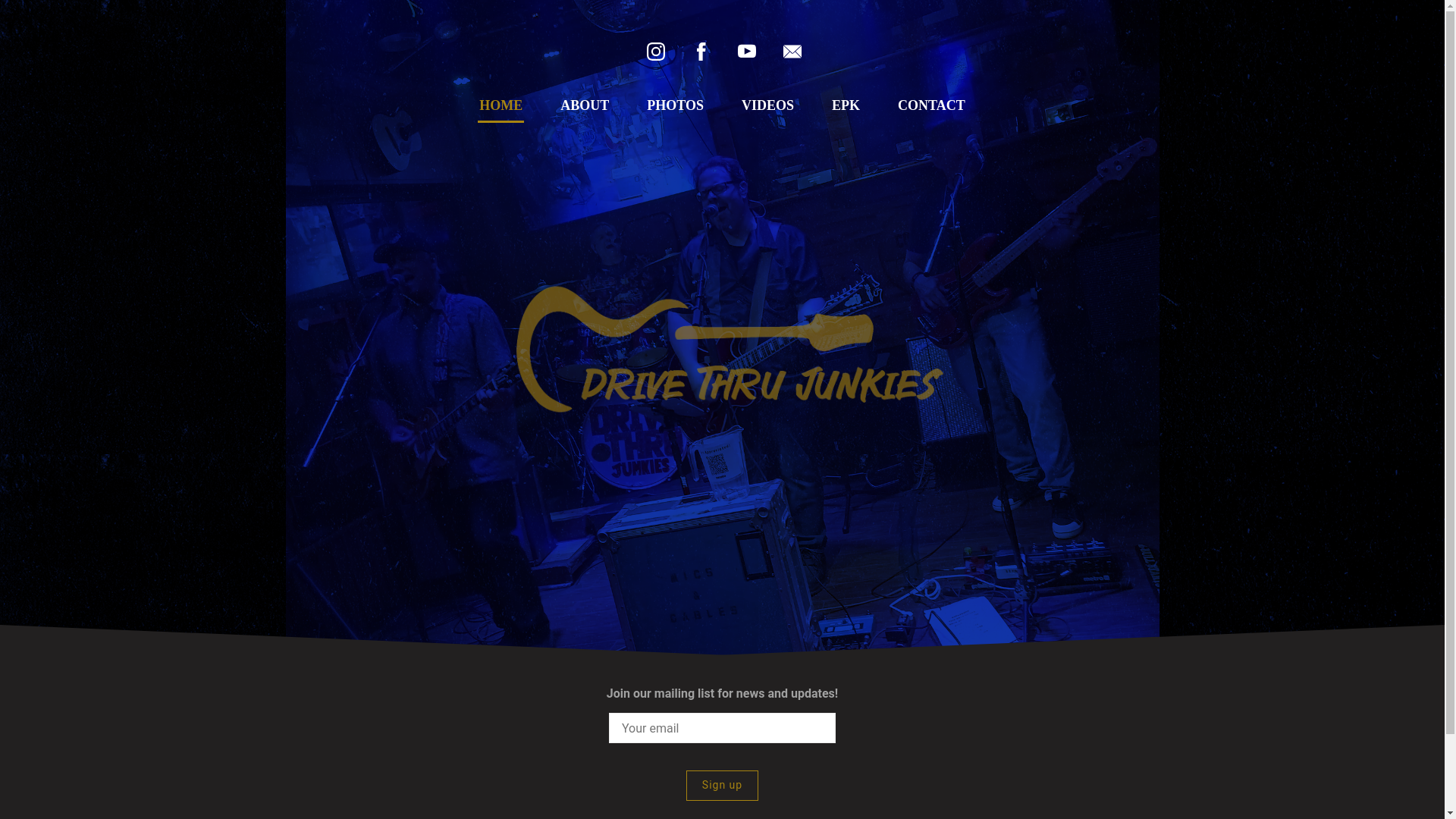website screenshot of https://drivethrujunkiesband.com/