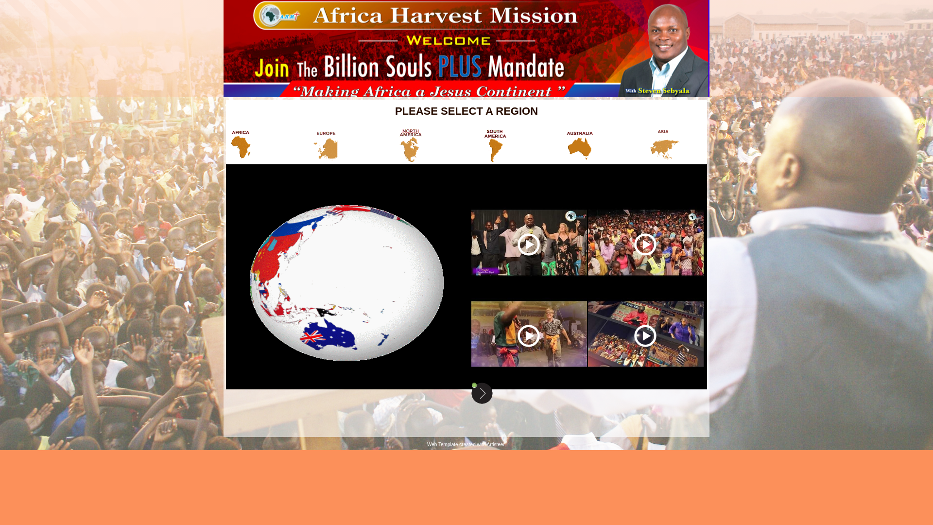 website screenshot of https://africaharvestmissions.org