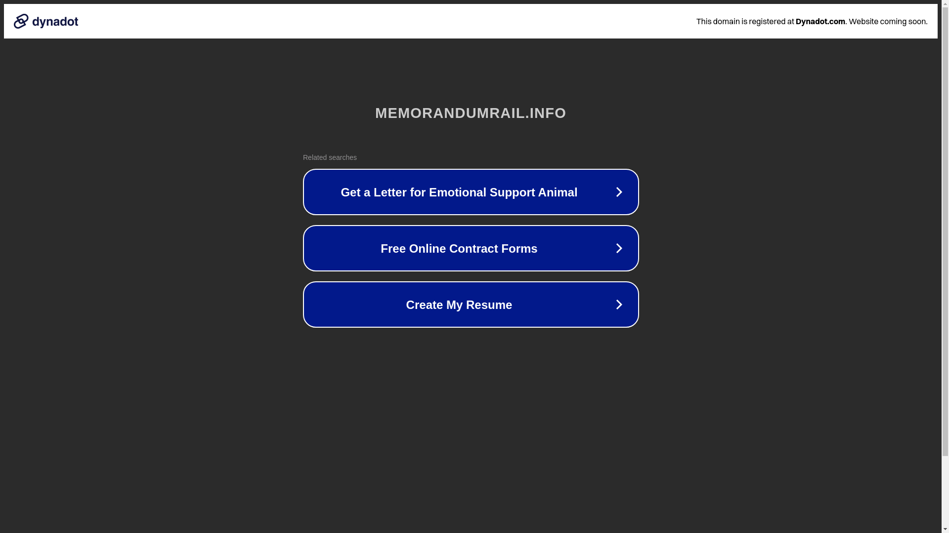 website screenshot of https://memorandumrail.info/