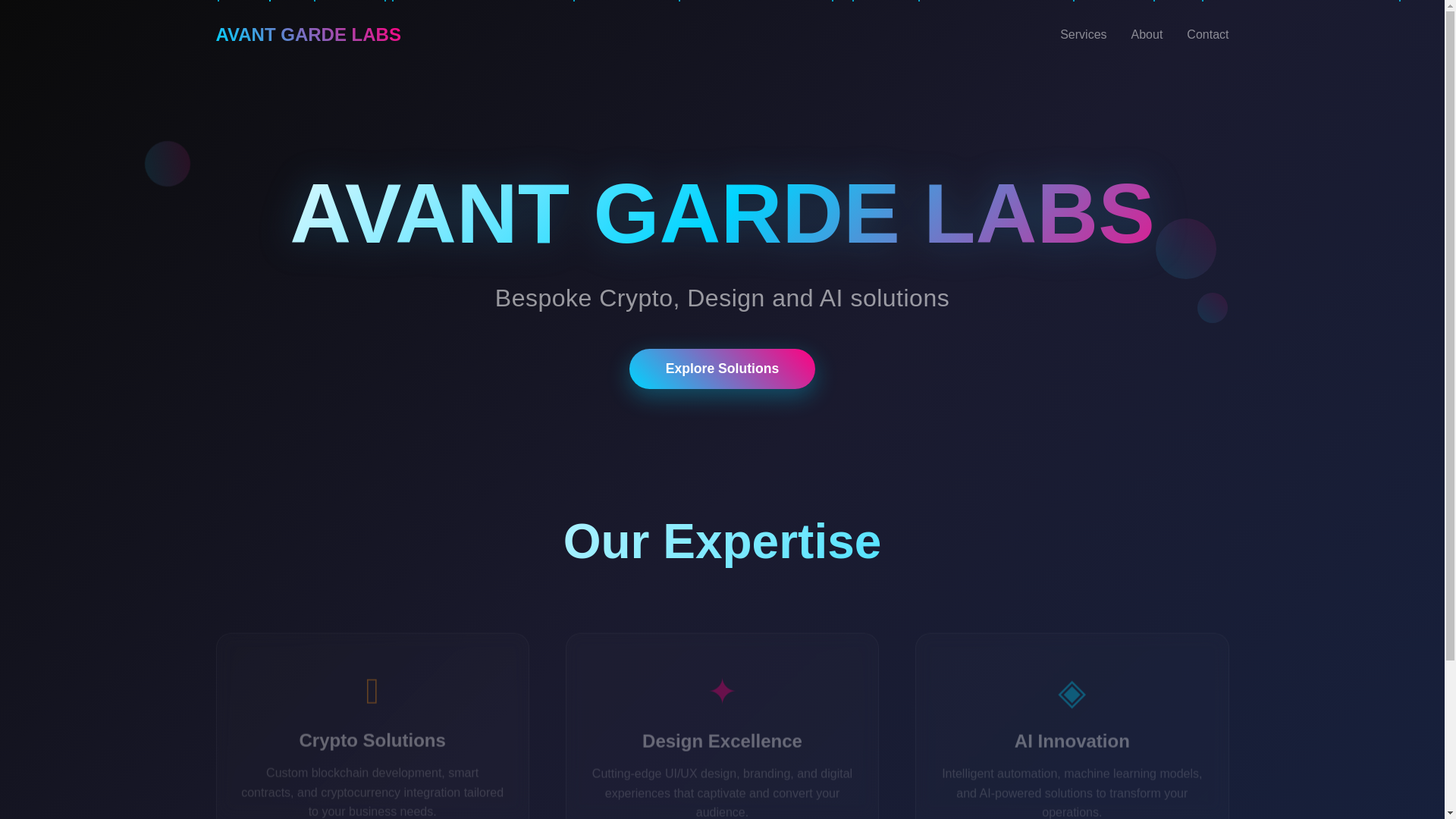 website screenshot of https://avantgardelabs.in/