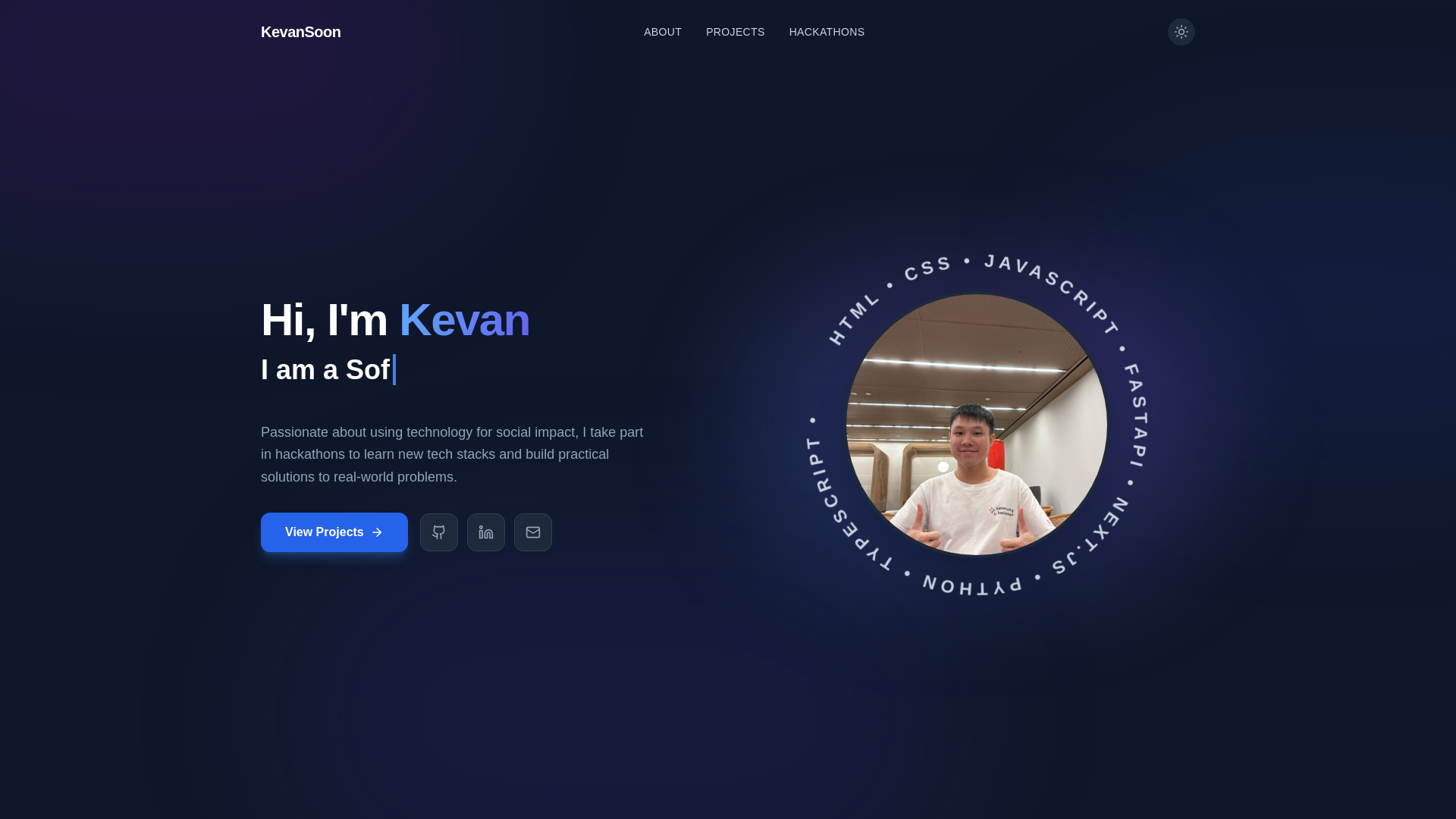 website screenshot of https://kevansoon.com/