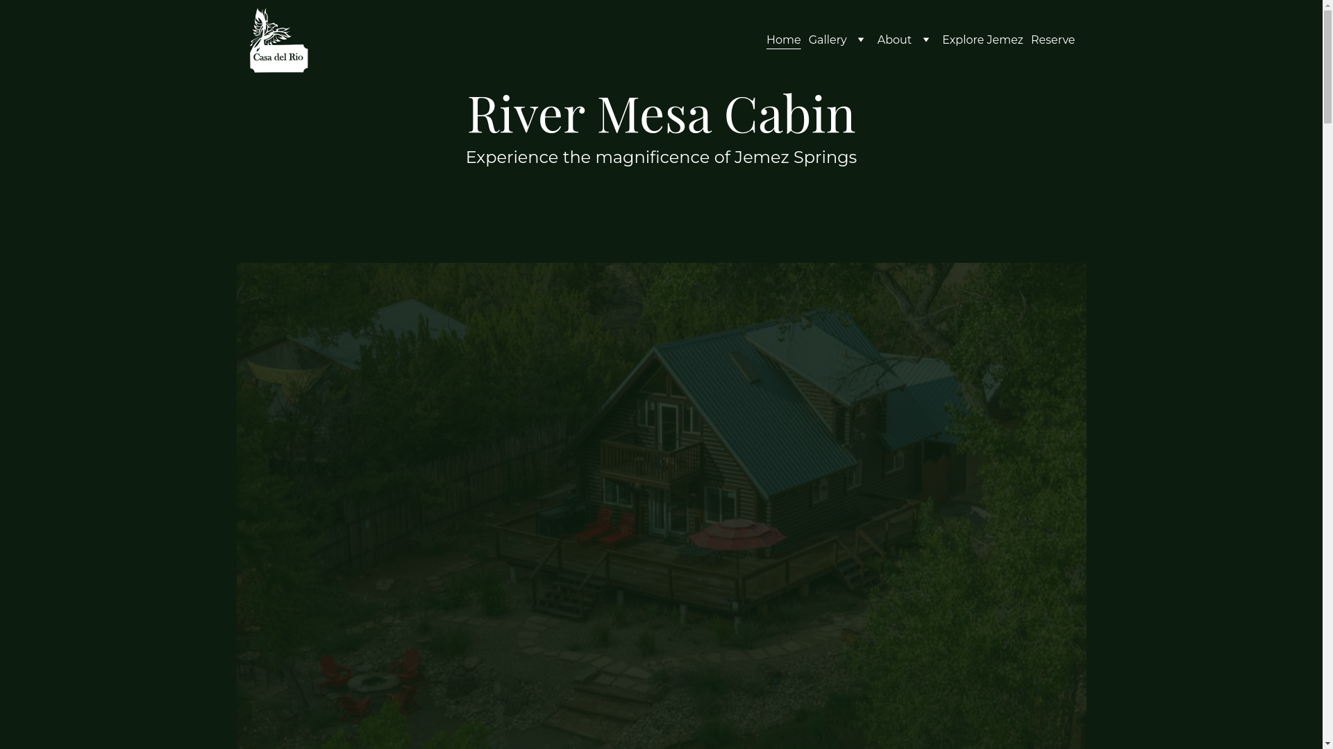 website screenshot of https://jemezrivercabin.com/