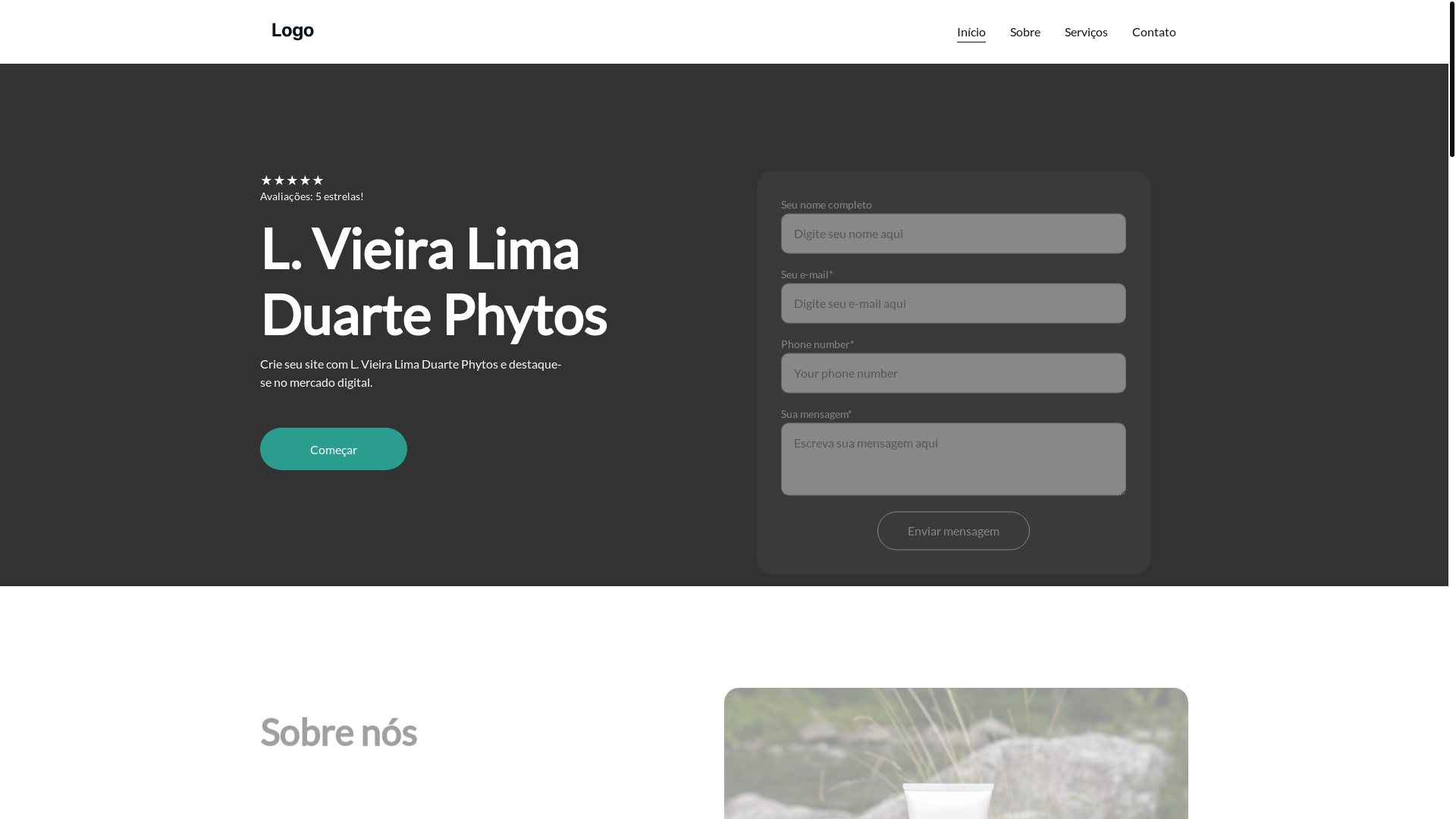 website screenshot of https://vieiraltda.shop/