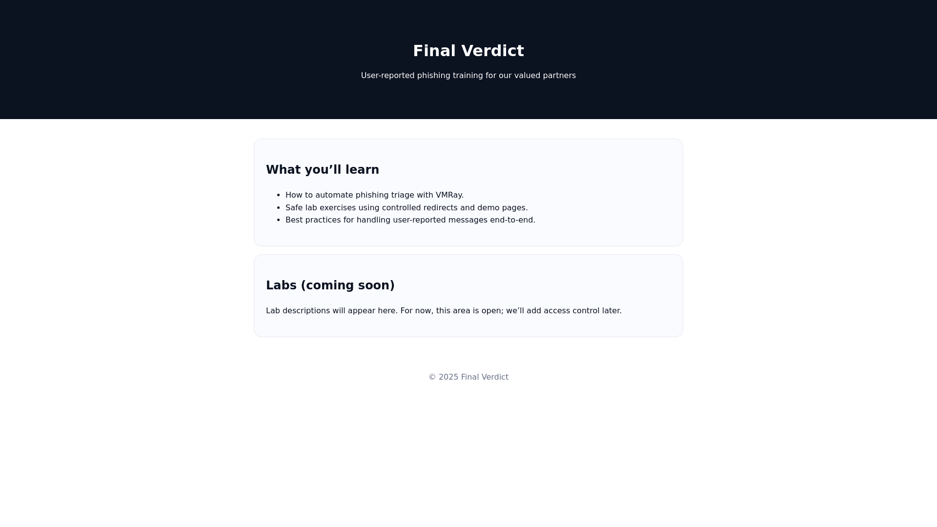 website screenshot of https://finalverdict.fit/