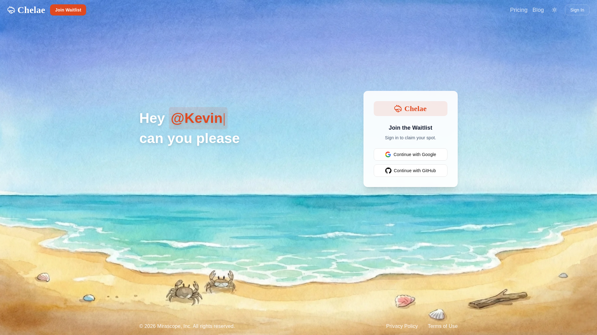 website screenshot of https://teamchelae.com