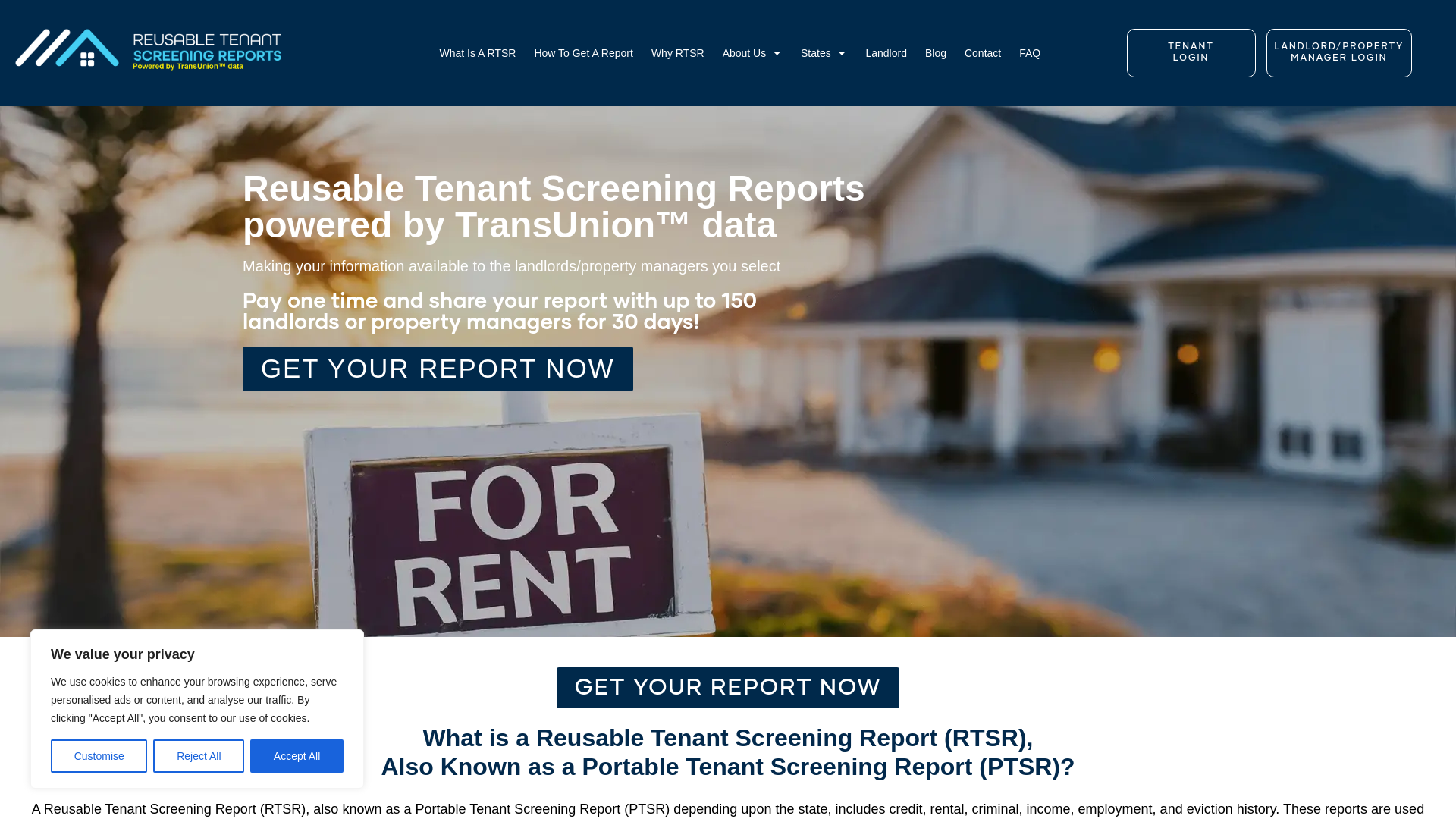 website screenshot of https://portabletenantscreeningreports.co/