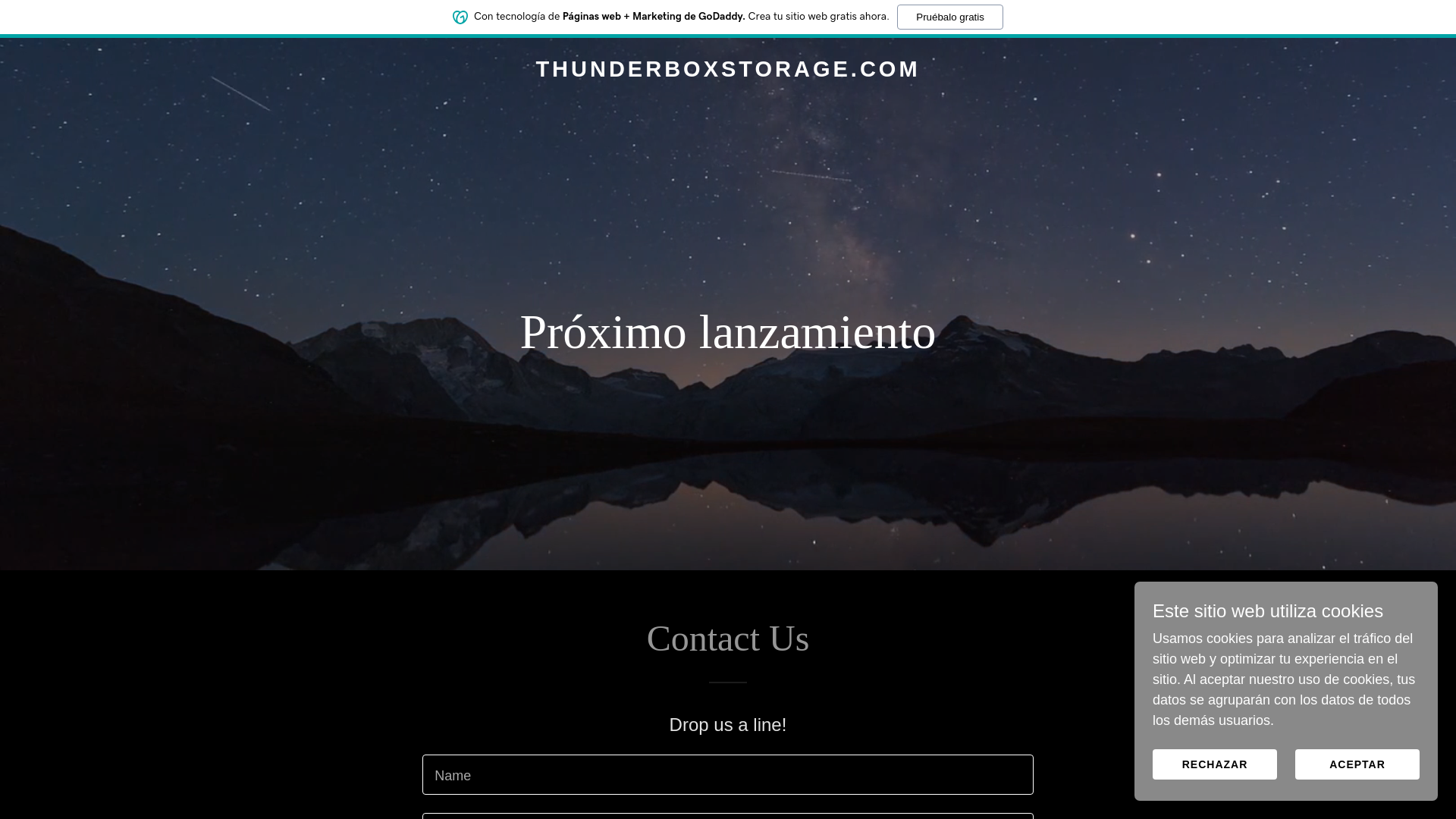 website screenshot of https://thunderboxstorage.com/