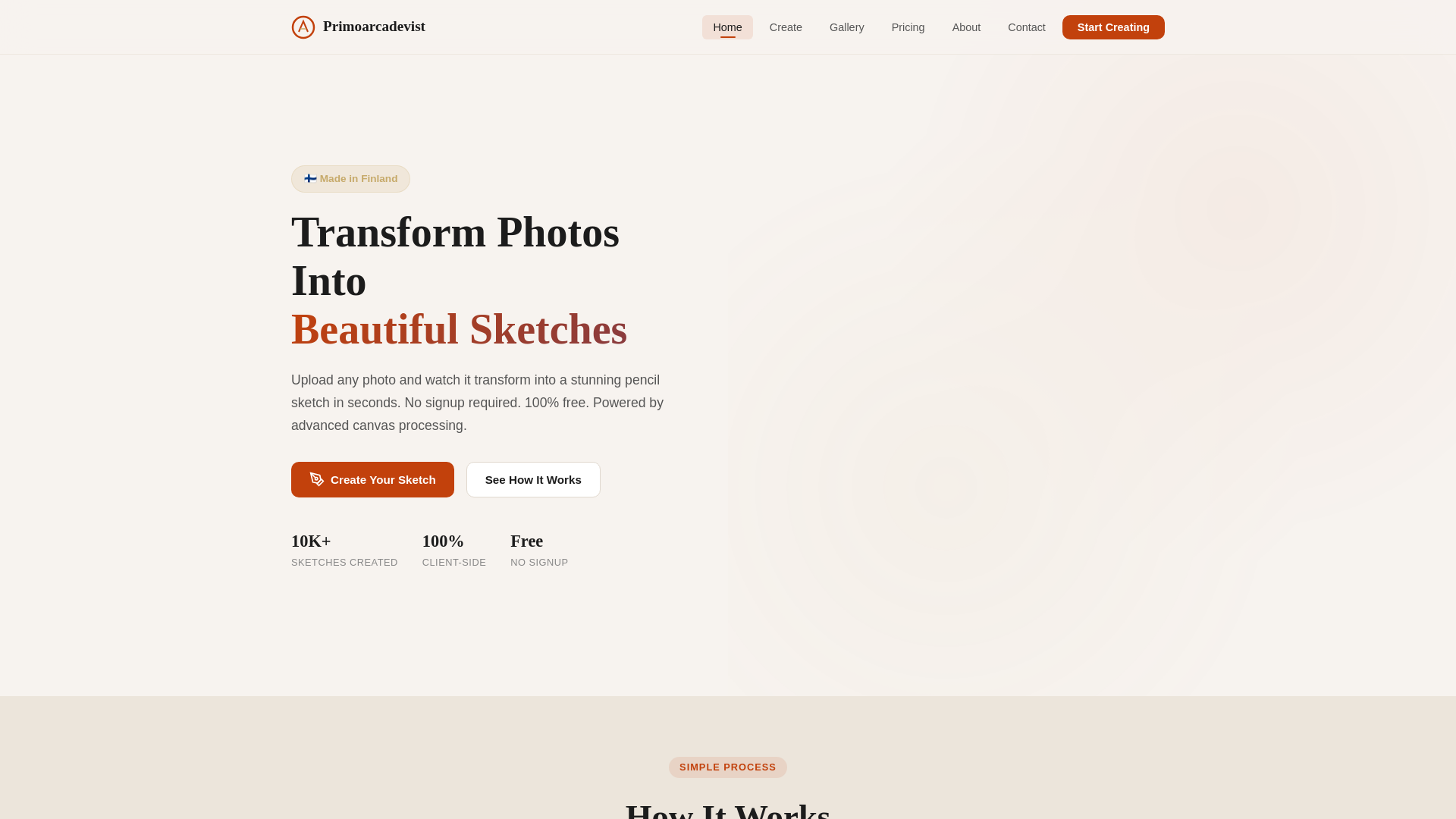 website screenshot of https://primoarcadevist.com