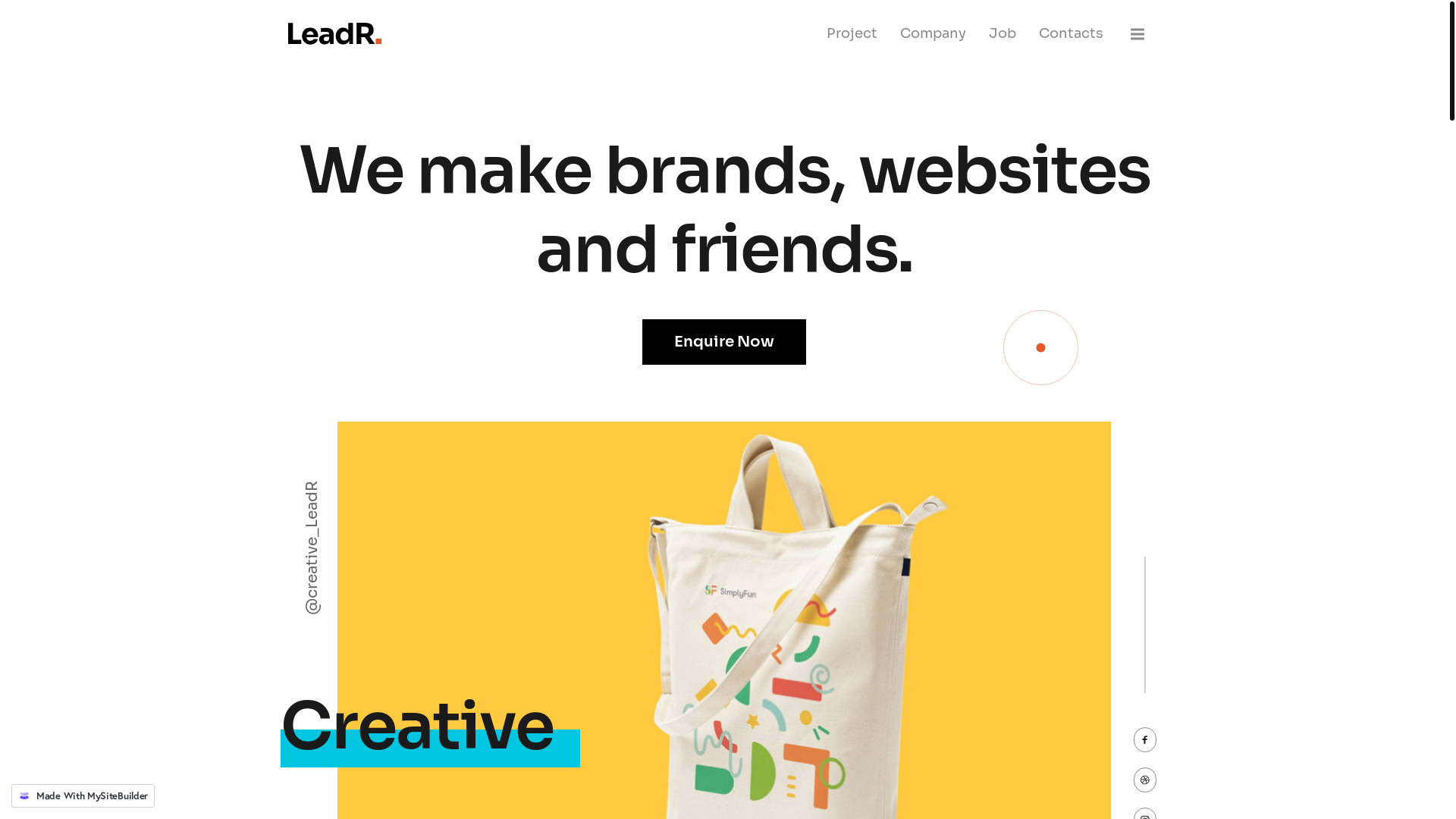 website screenshot of https://brizycloudtest.eu/