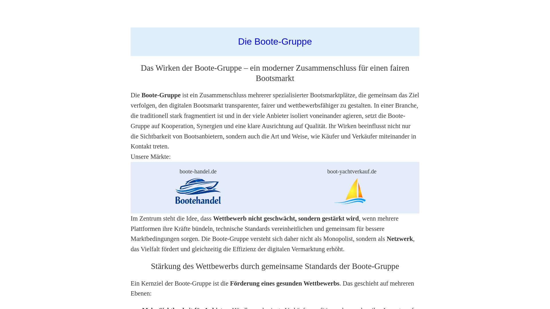website screenshot of https://boote-gruppe.de