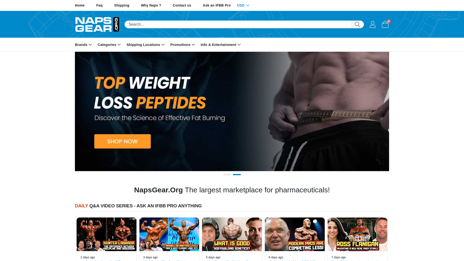 website screenshot of https://www.napsgear.org/