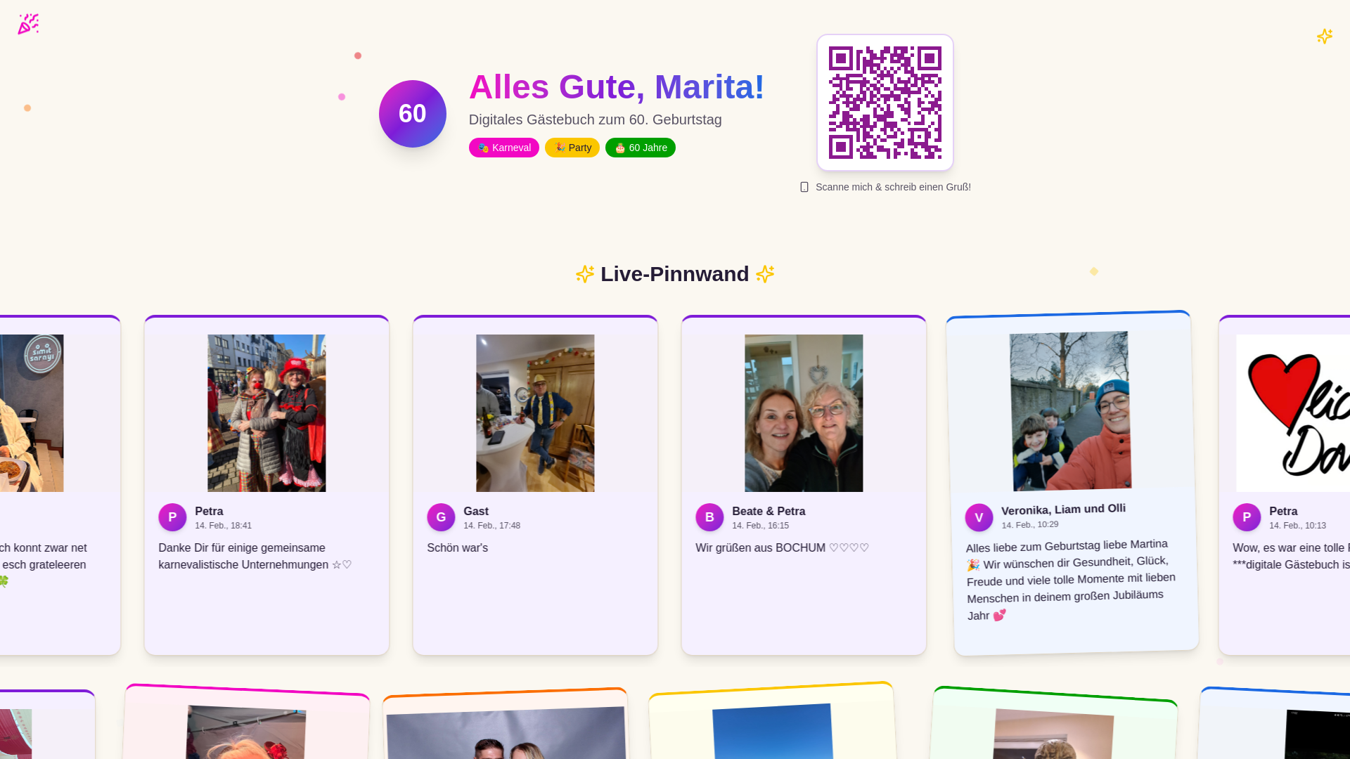 website screenshot of https://maritawird60.de/