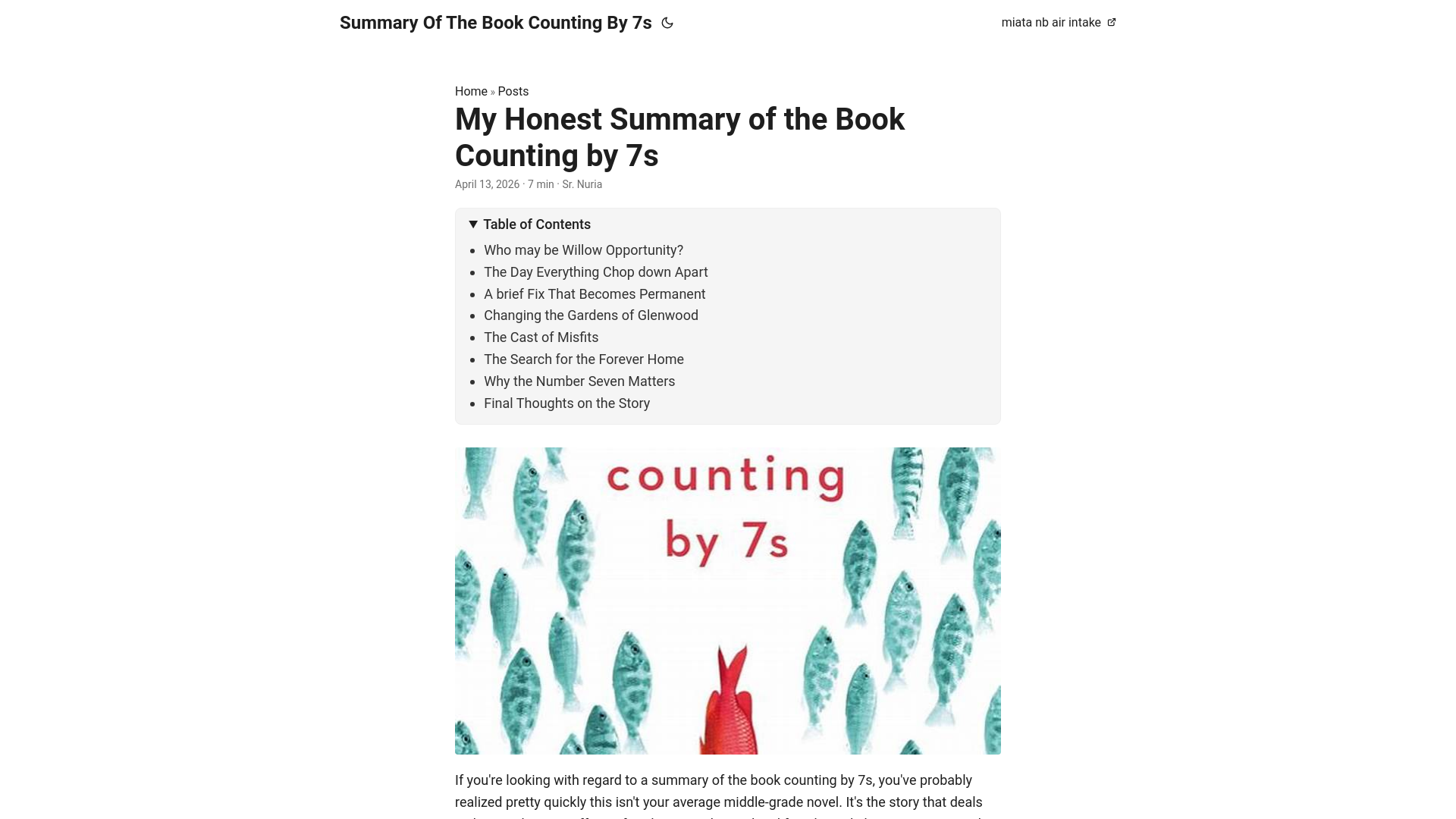 website screenshot of https://summary-of-the-book-counting-by-7s.pages.dev/
