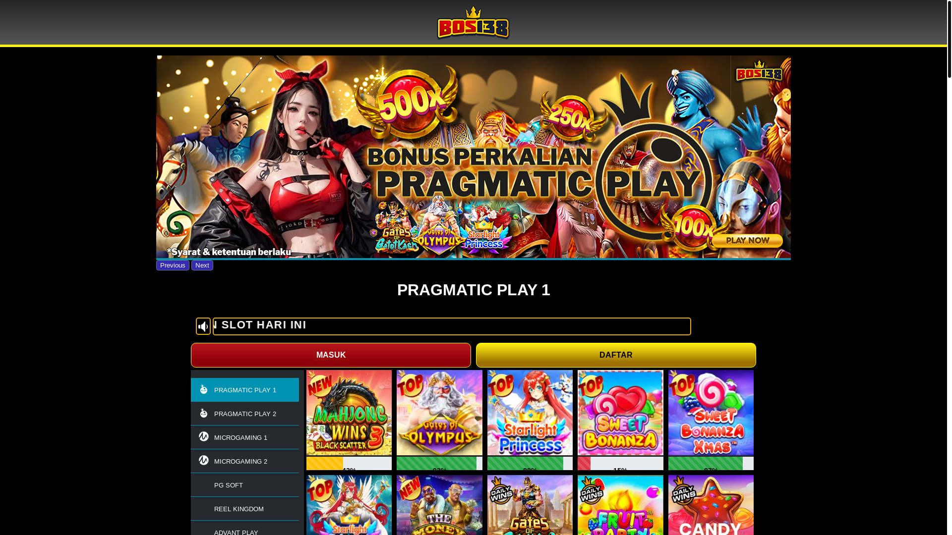 website screenshot of https://rtpbos138hadiah.ink/