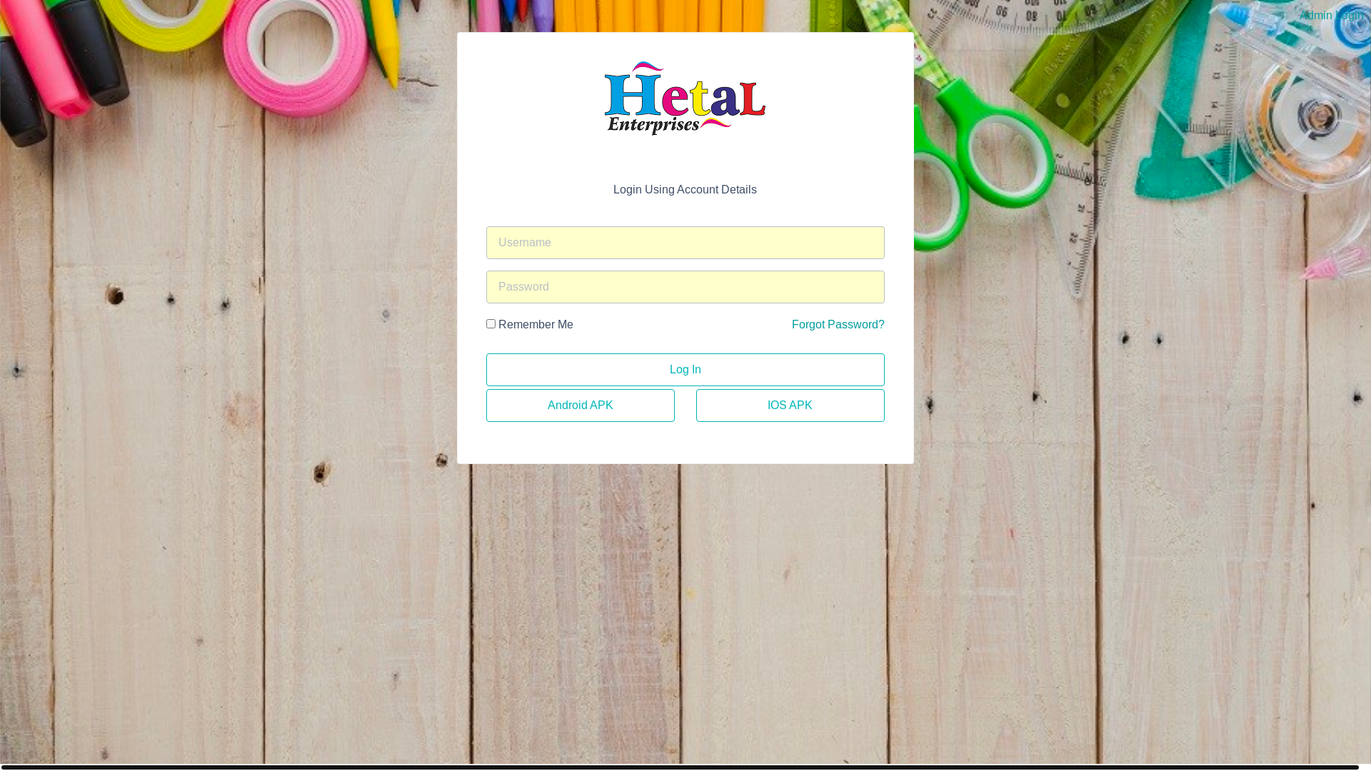 website screenshot of https://app.hetalenterprises.com/